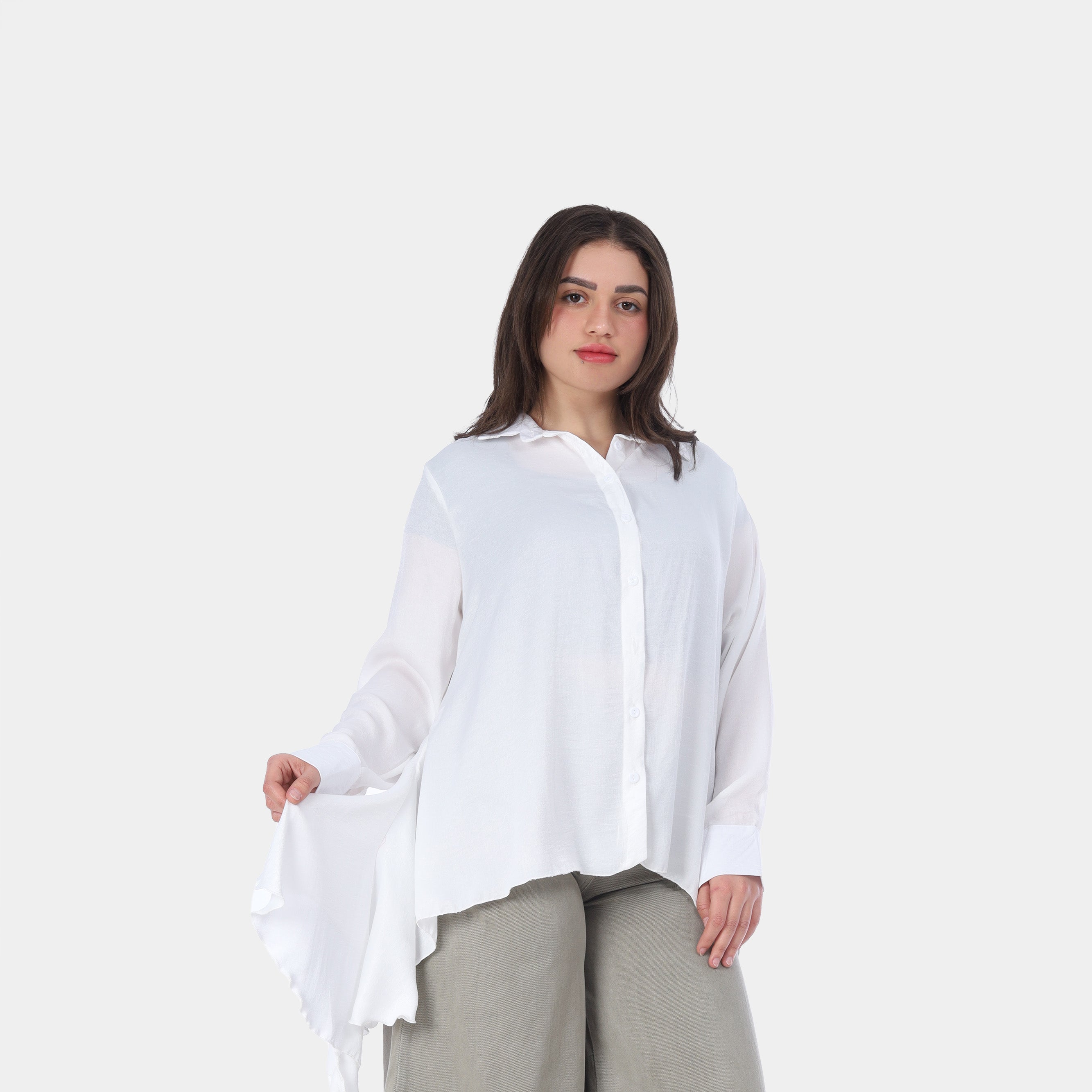 Asymmetric Satin Shirt 2002/047