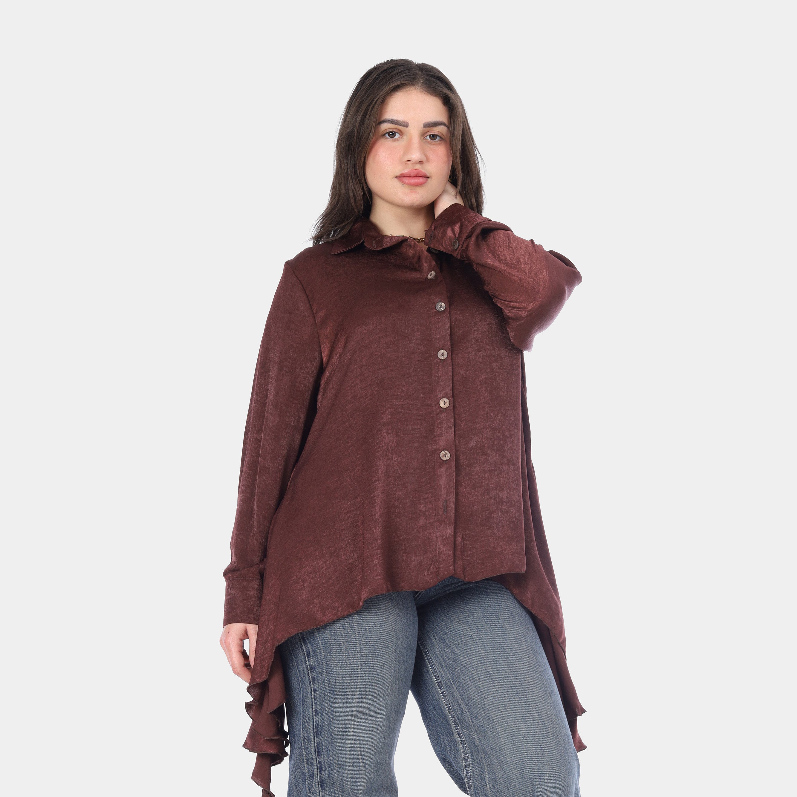 Asymmetric Satin Shirt 2002/047