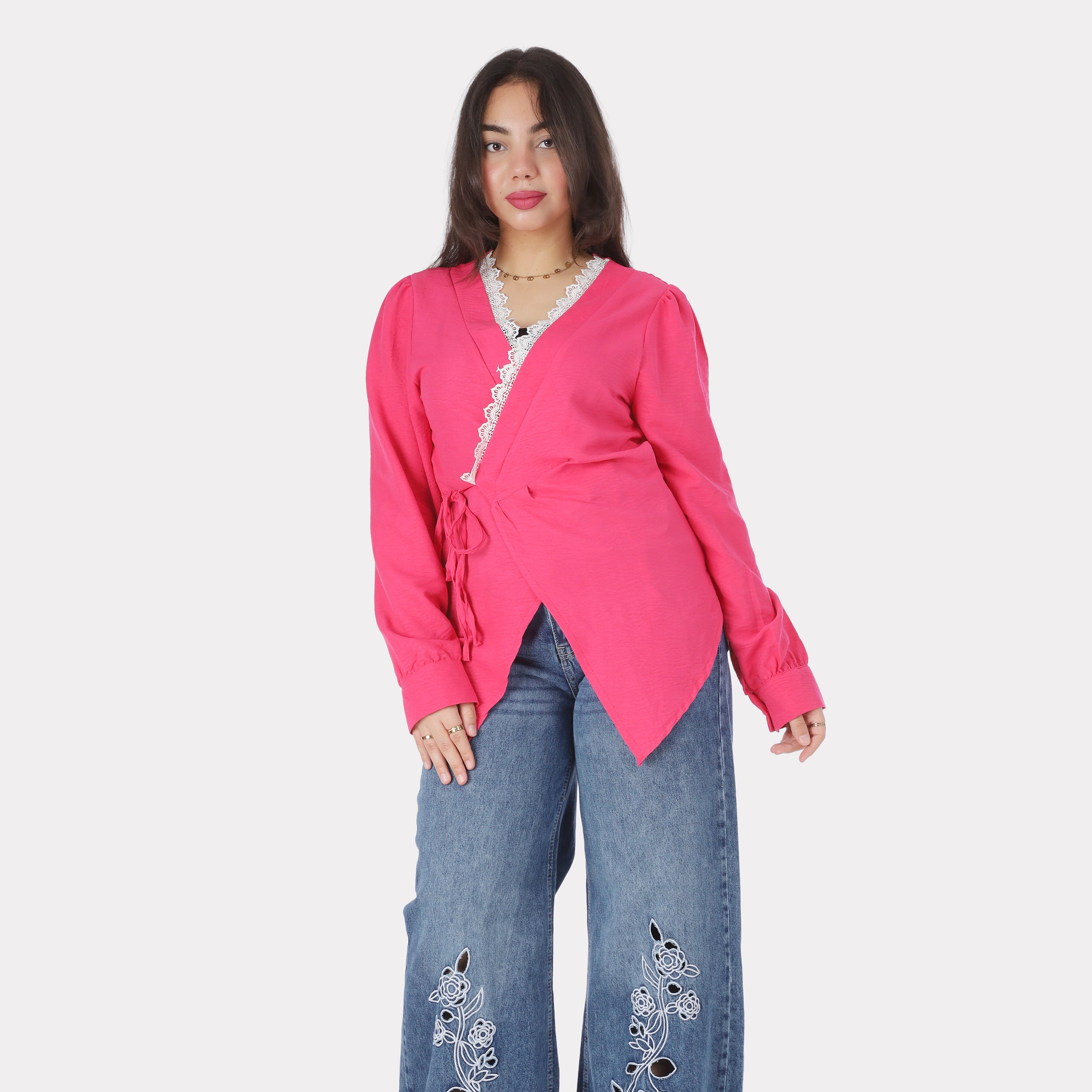 Asymmetric Tie-Side Blouse 2002/108