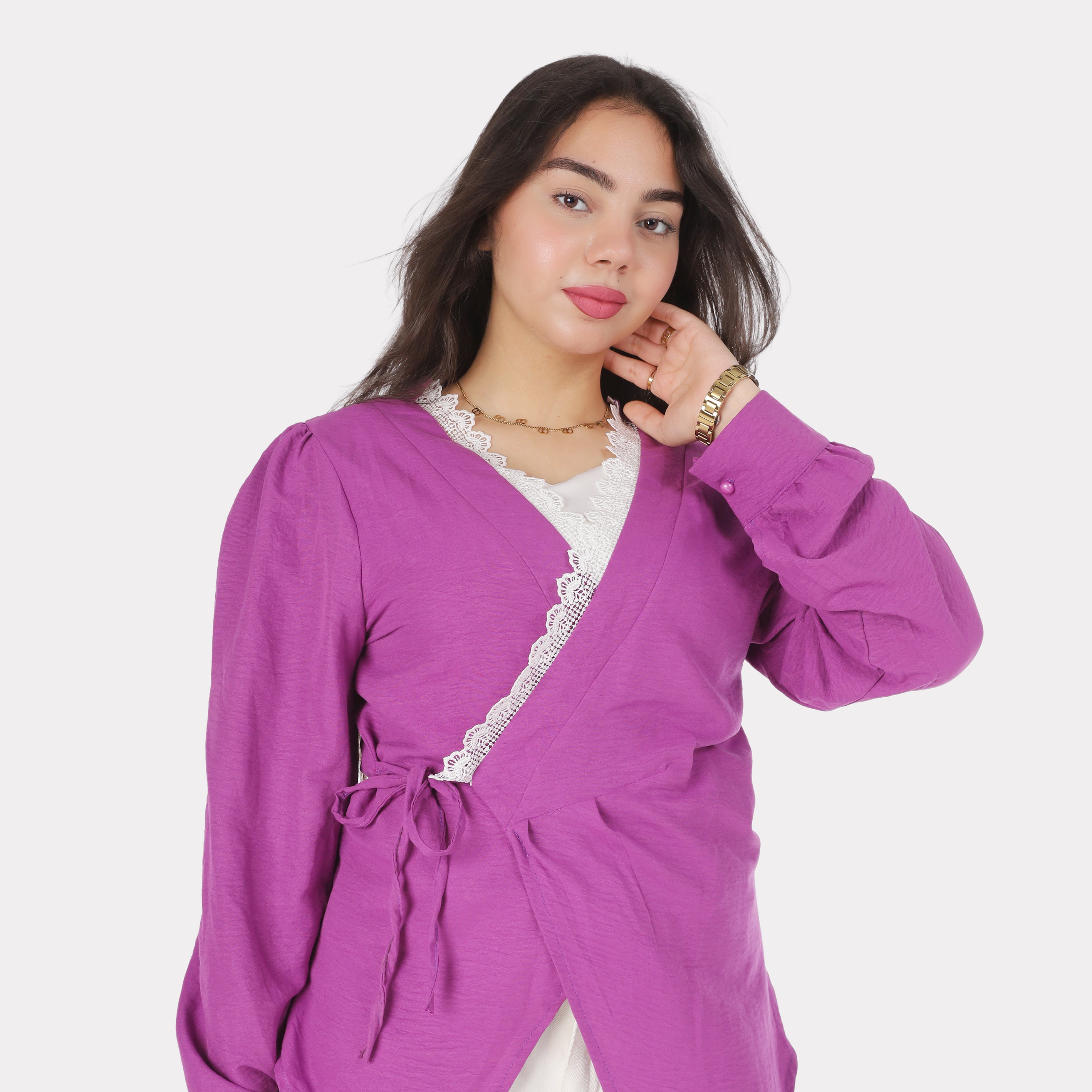 Asymmetric Tie-Side Blouse 2002/108