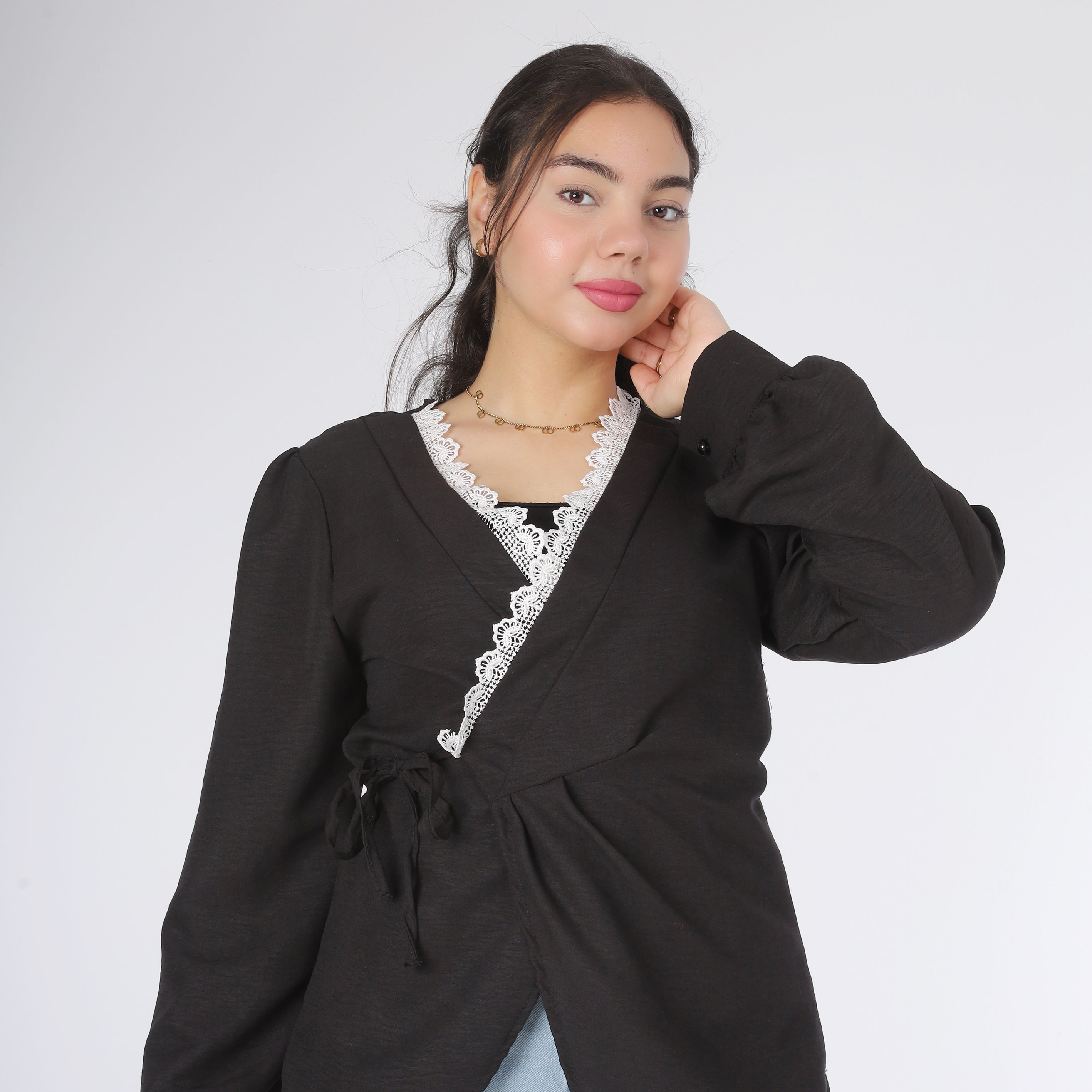 Asymmetric Tie-Side Blouse 2002/108