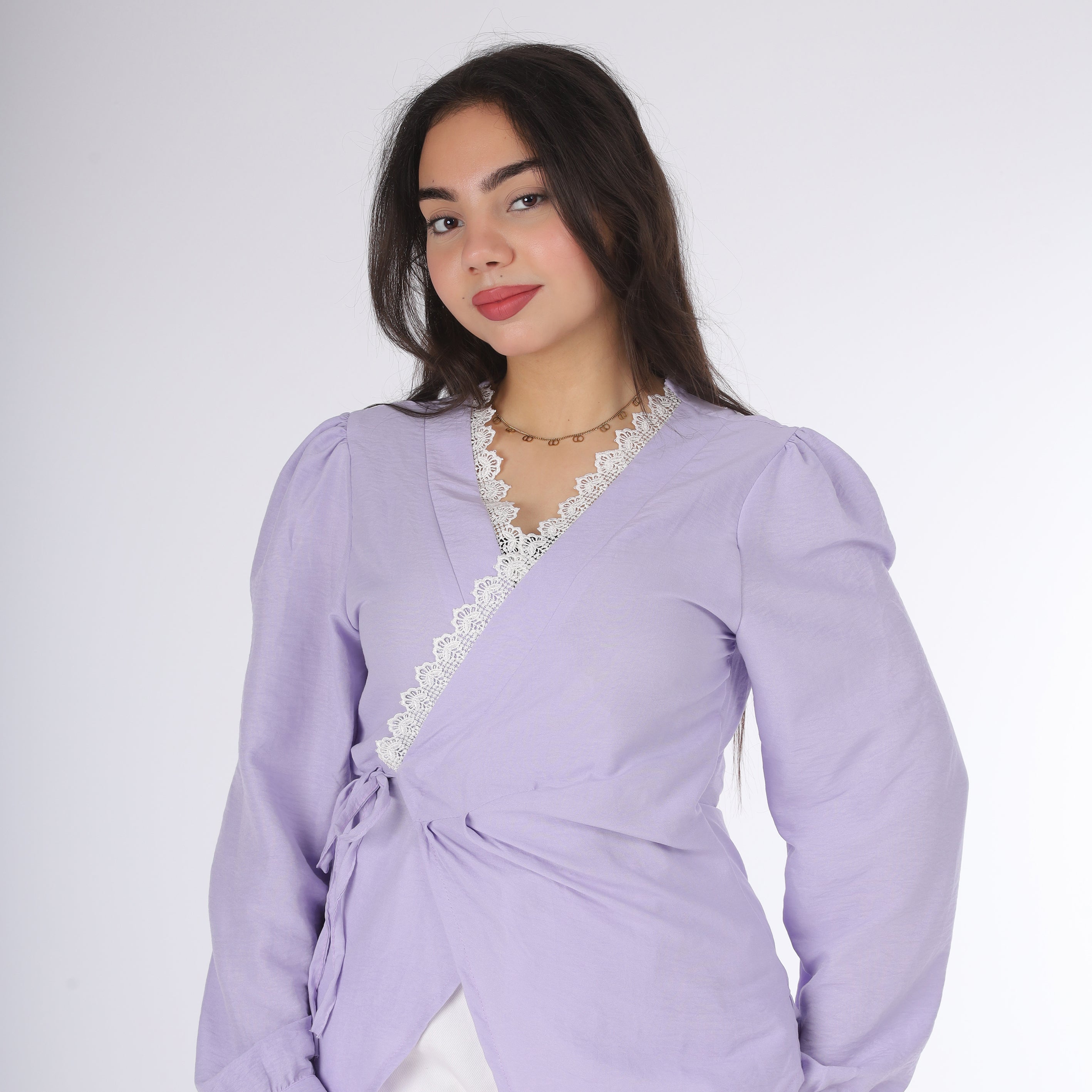 Asymmetric Tie-Side Blouse 2002/108