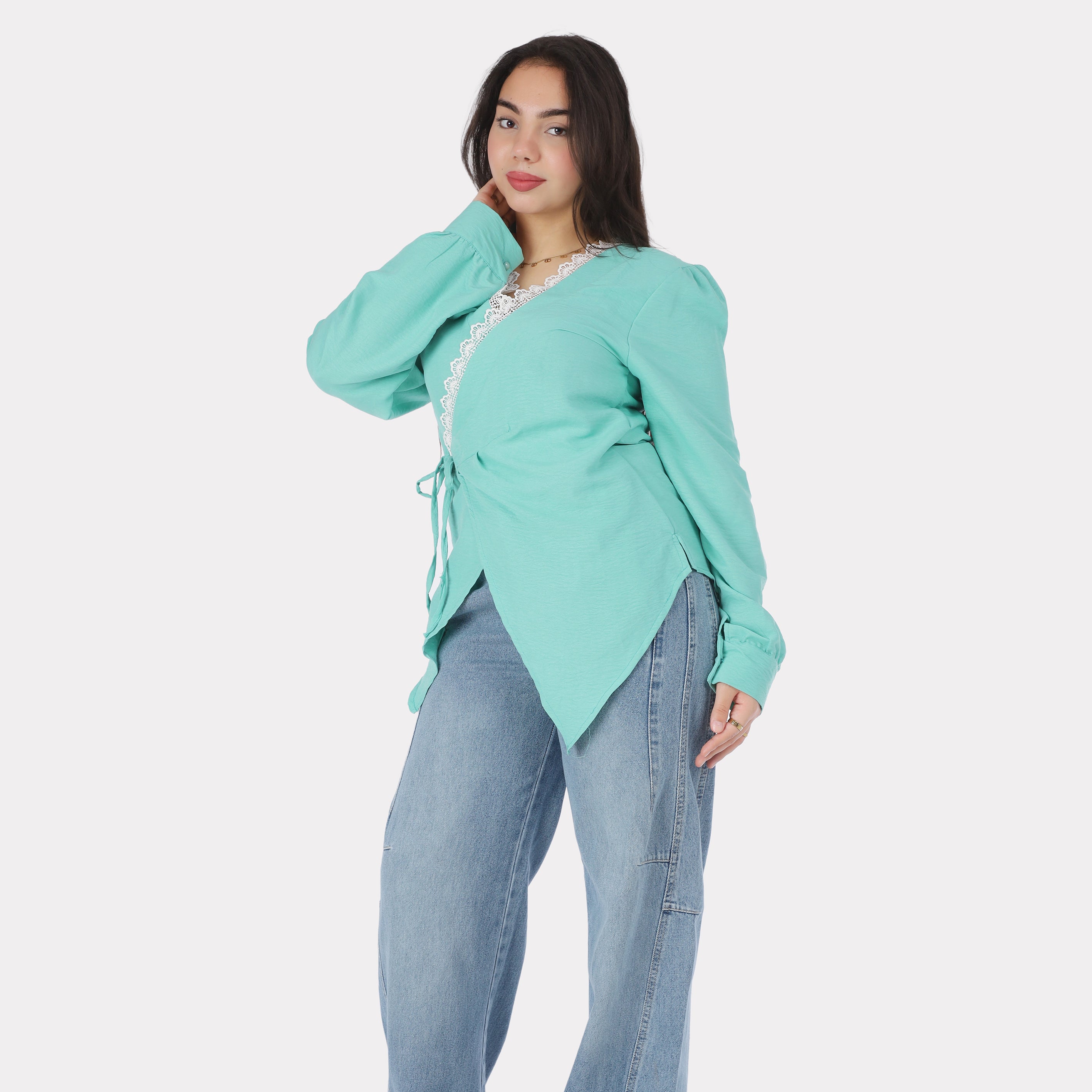 Asymmetric Tie-Side Blouse 2002/108