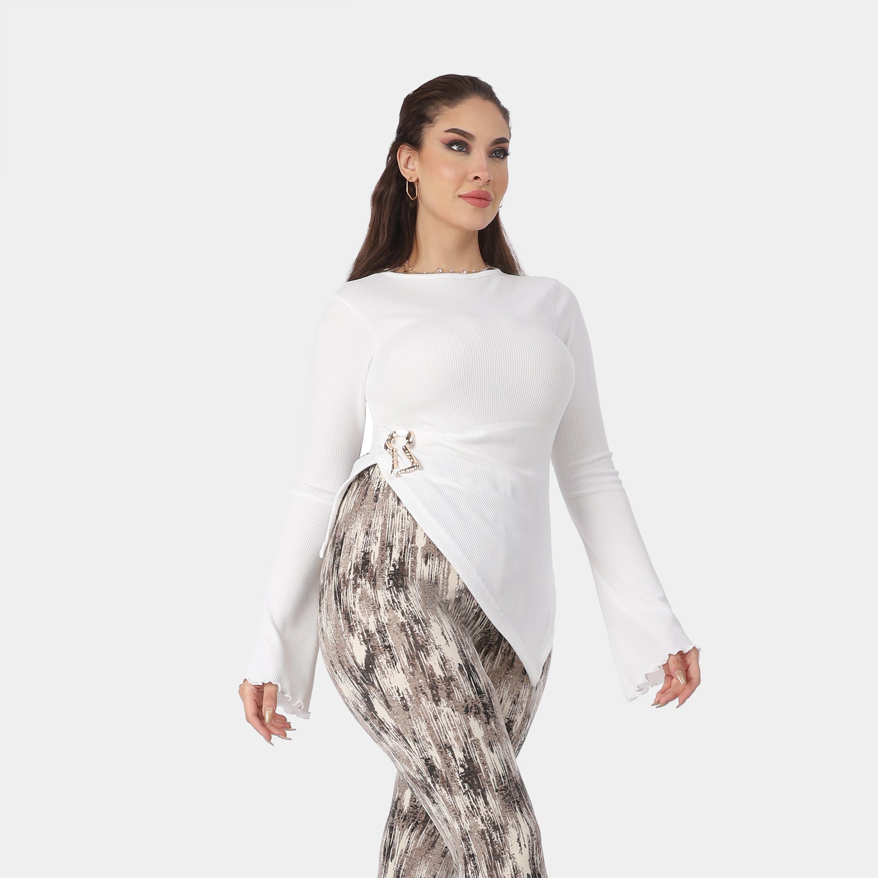 Asymmetrical Hem Blouse 2002/180