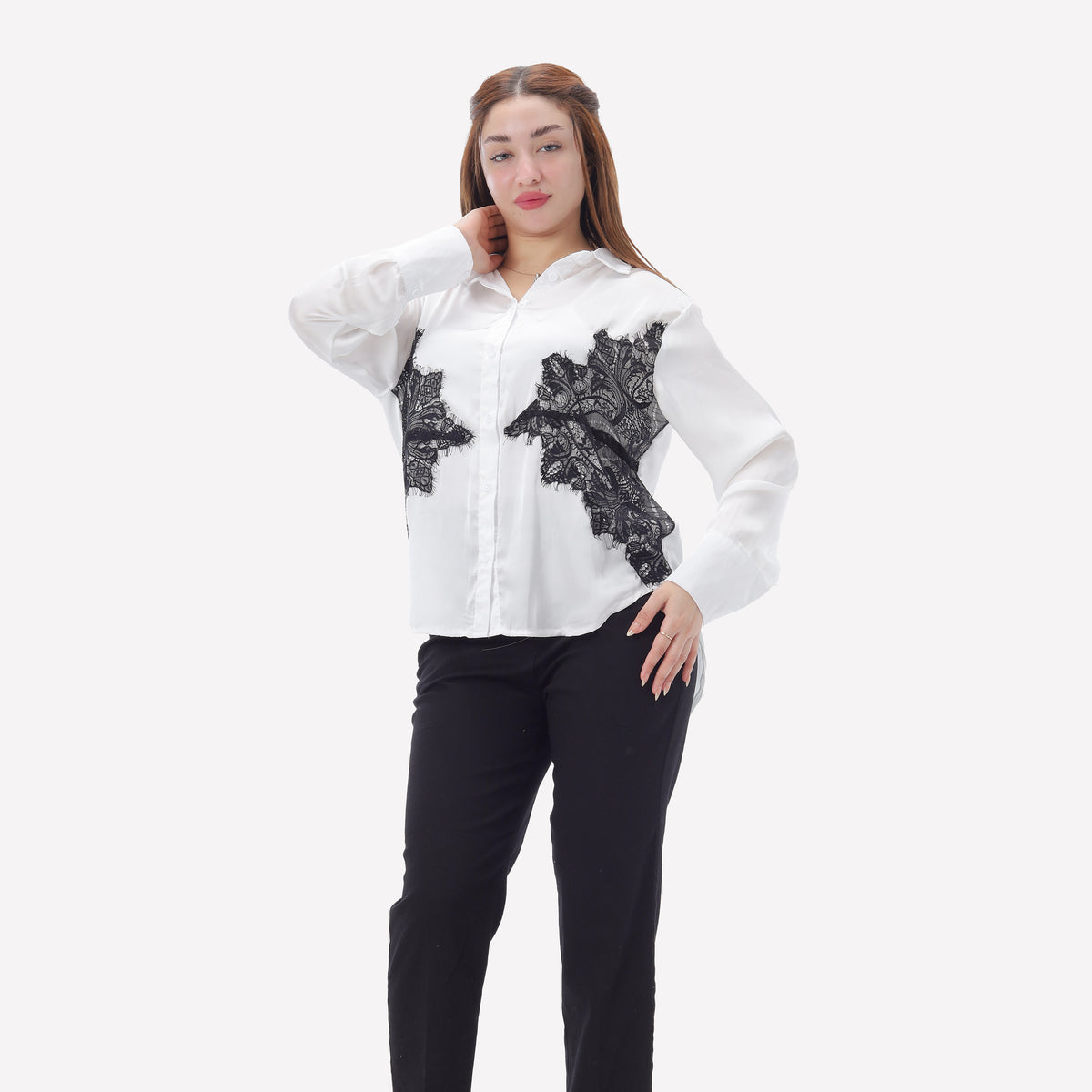 Button-Up Shirt with Lace Deatils 2002/181