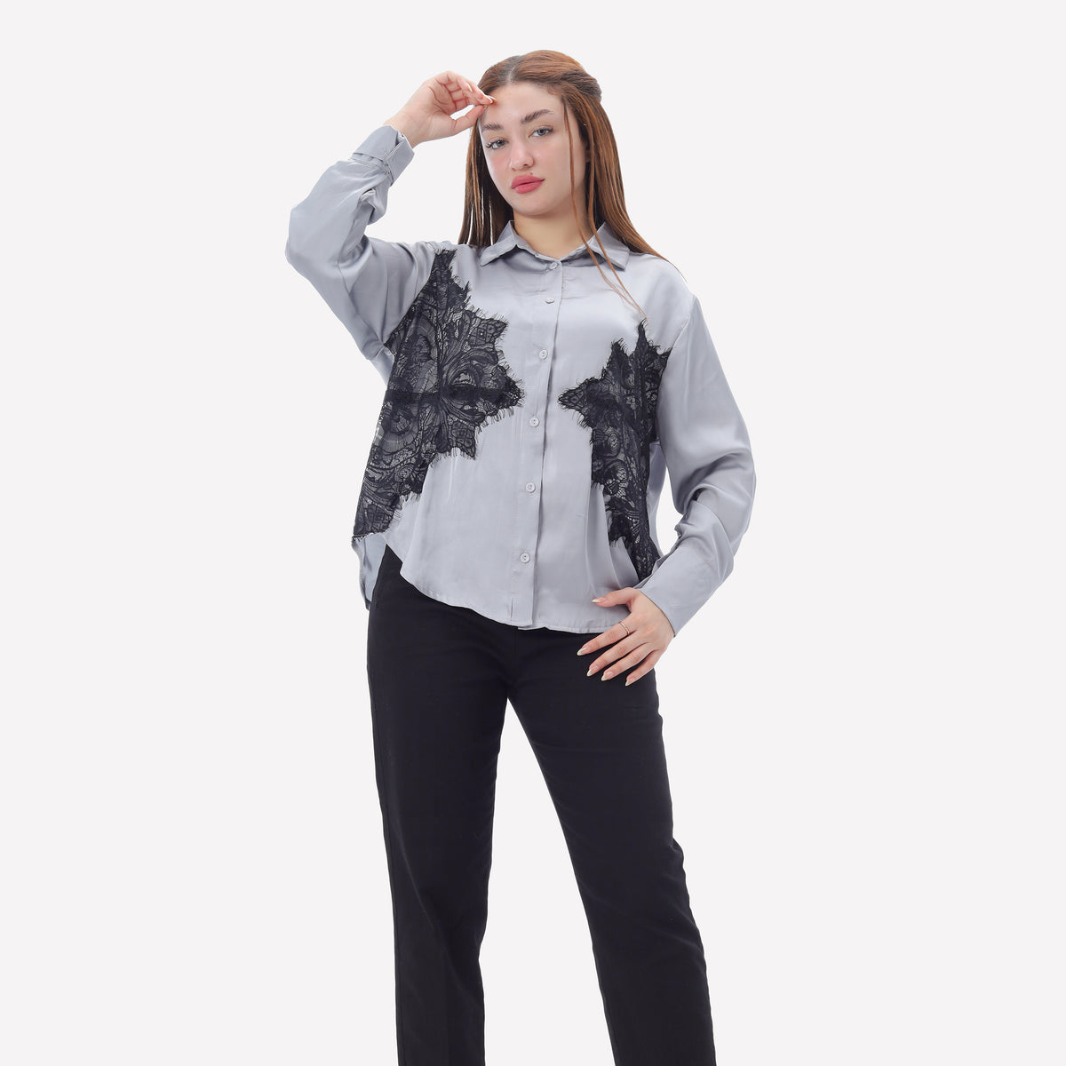 Button-Up Shirt with Lace Deatils 2002/181