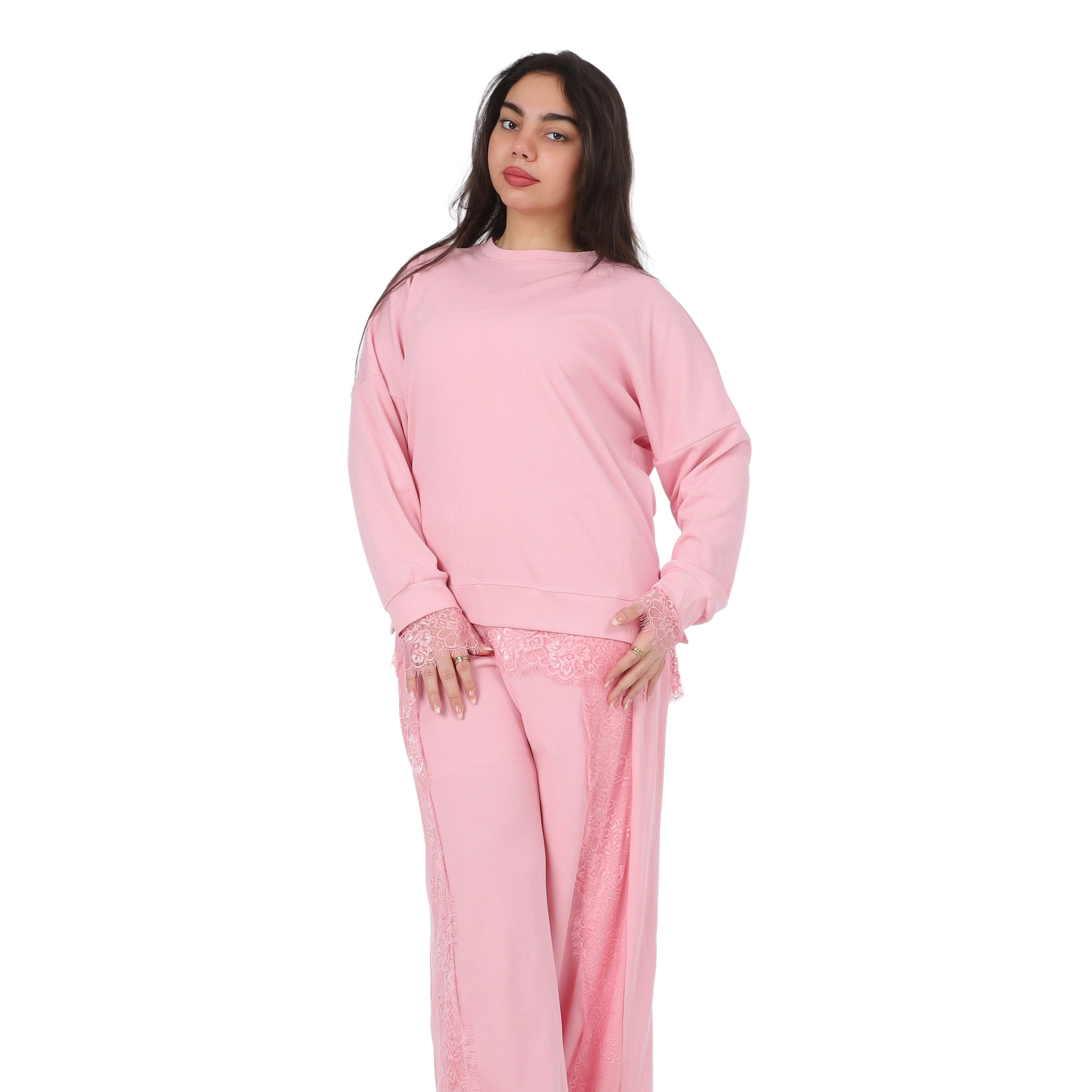 Lace Trim Lounge Co-Ord Set 2002/182