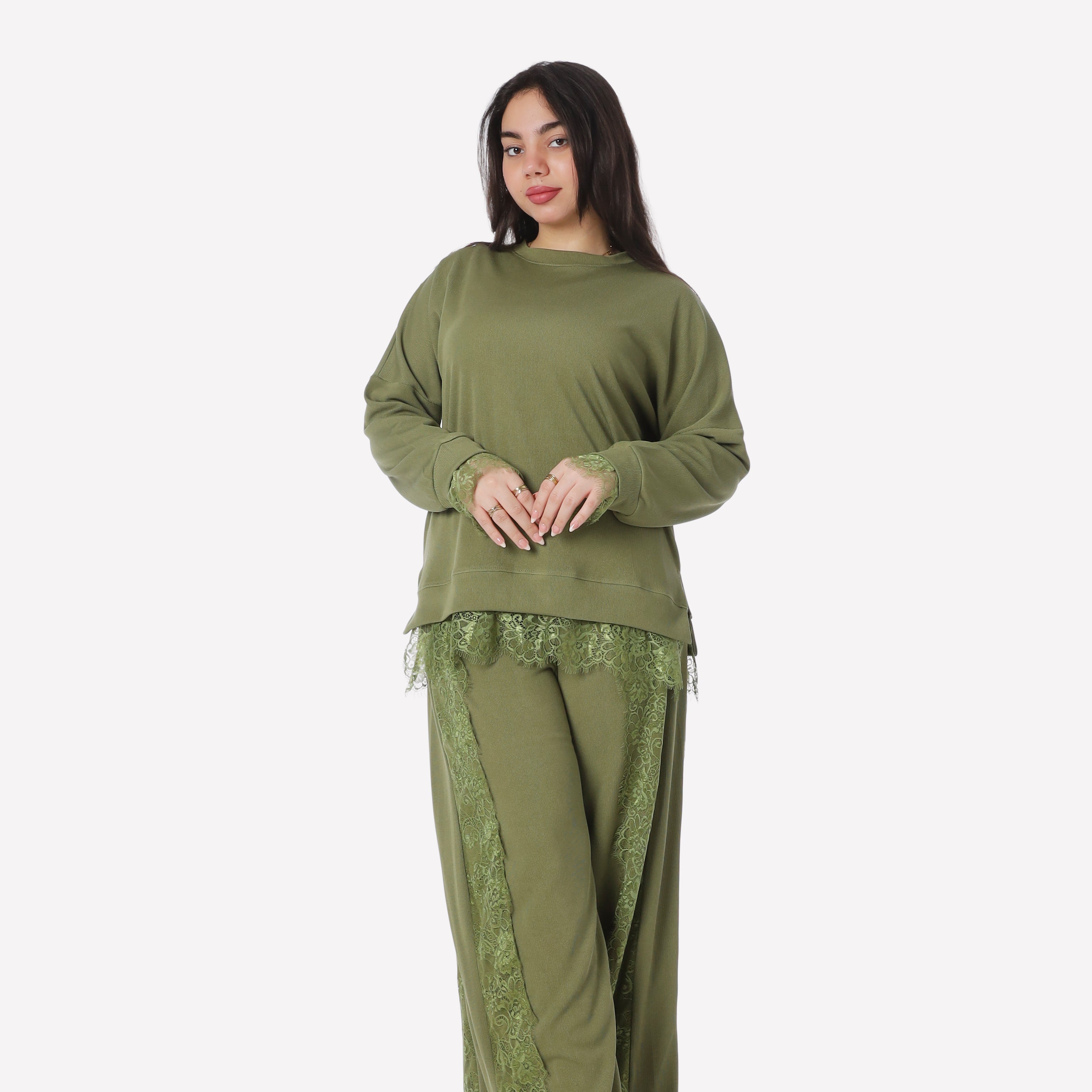 Lace Trim Lounge Co-Ord Set 2002/182