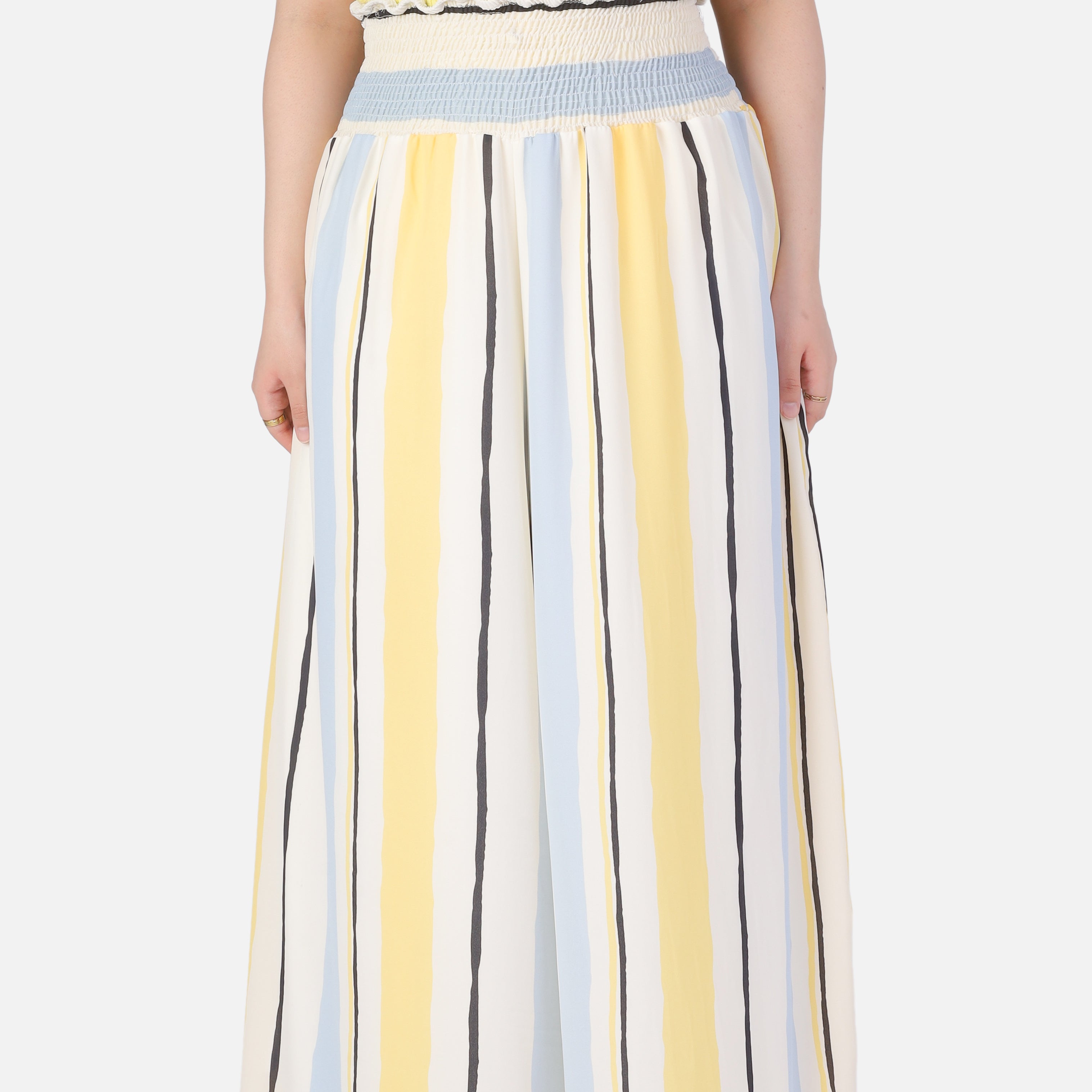 Multi-Color Striped Wide-Leg Palazzo Pants 2002/207