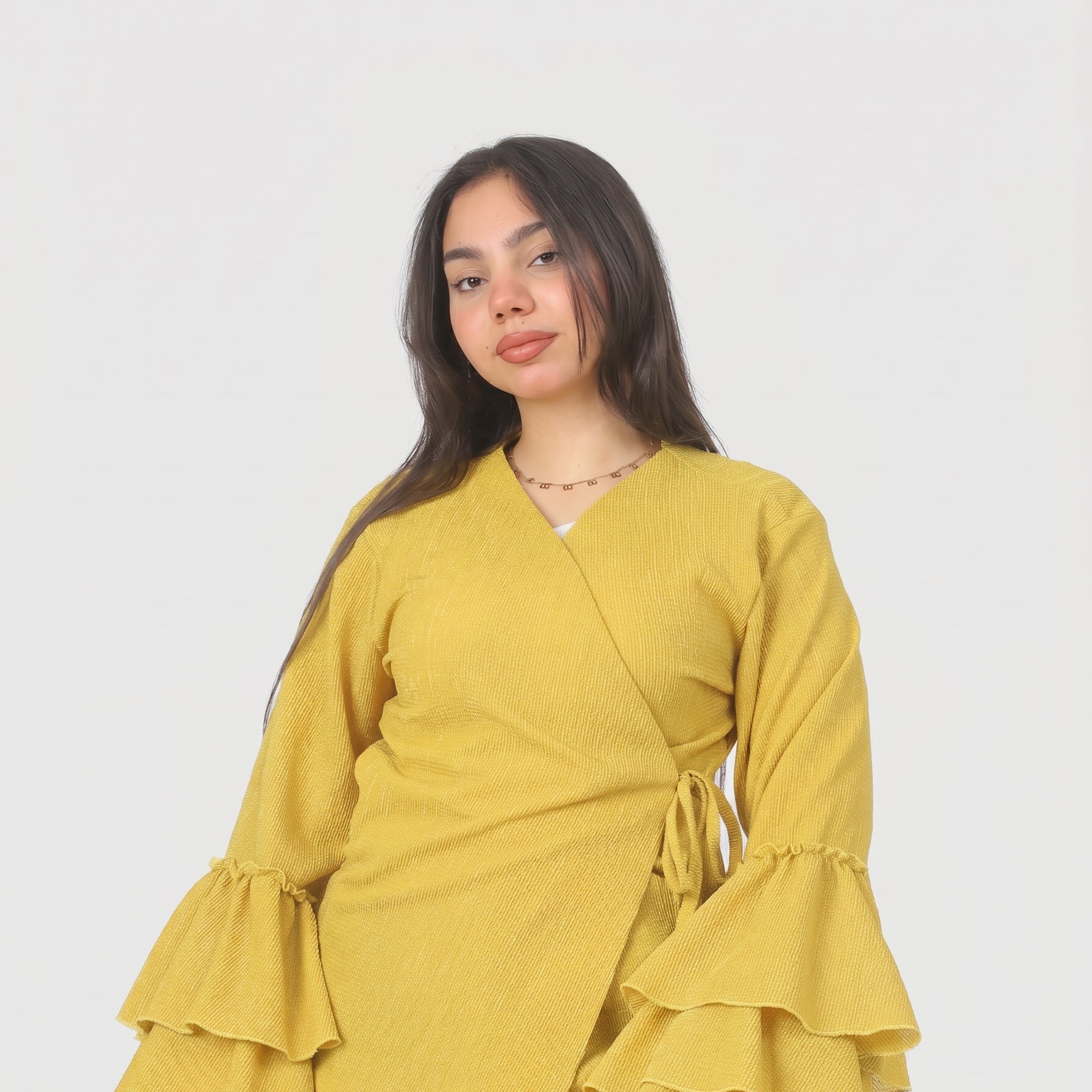 Side Tie Ruffle Sleeve Blouse 2002/238