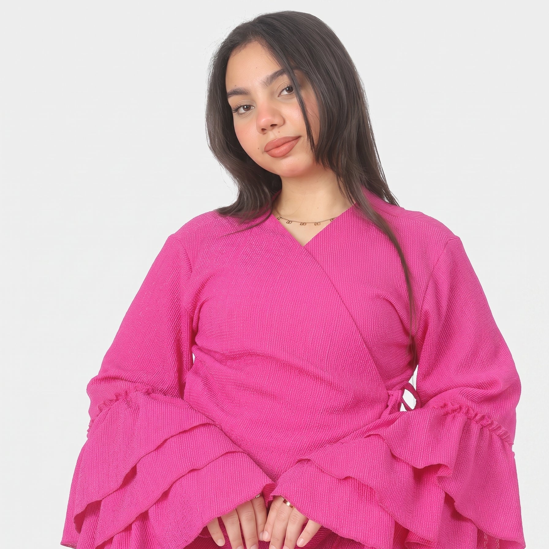 Side Tie Ruffle Sleeve Blouse 2002/238