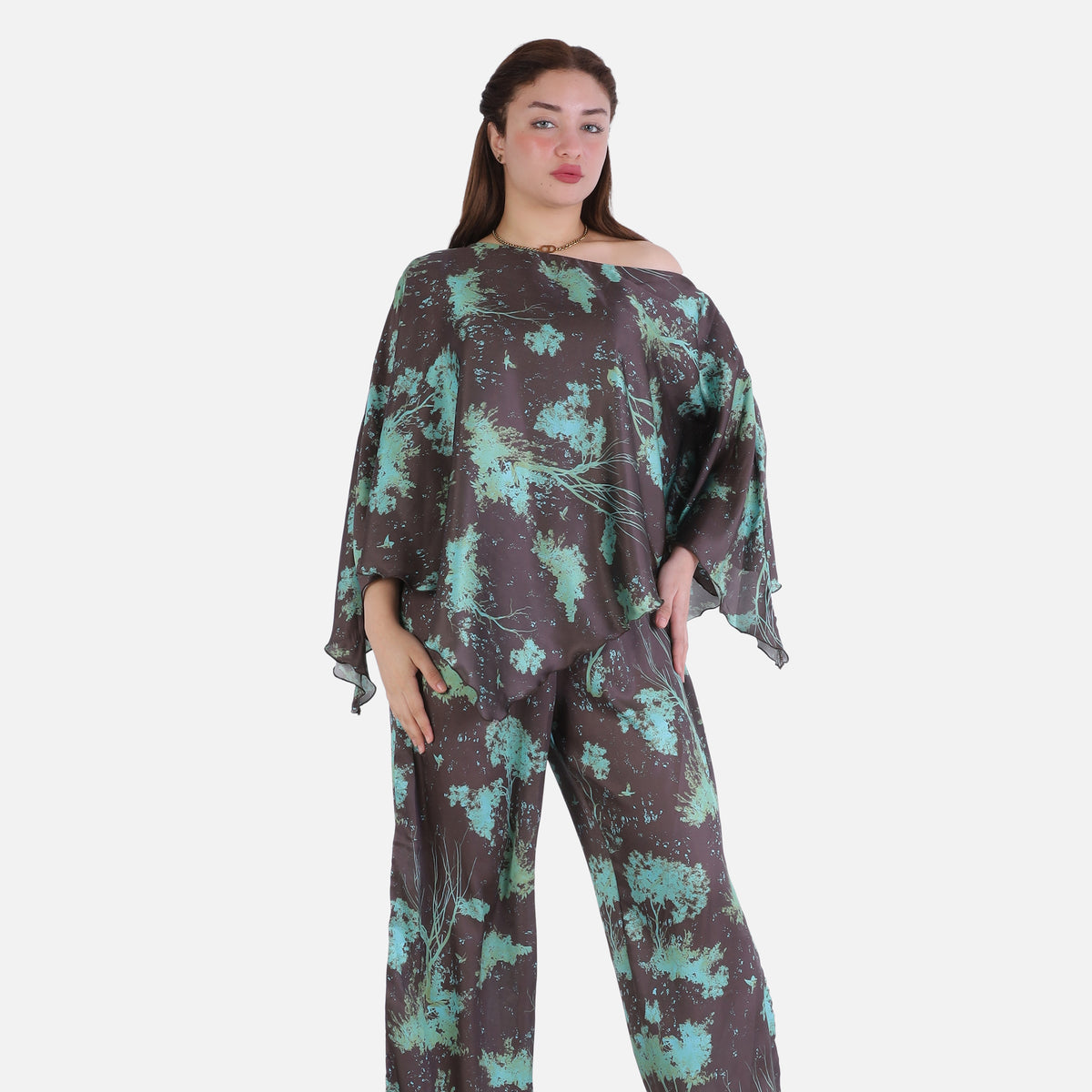 Printed Satin Two-Piece Set 2002/274/2