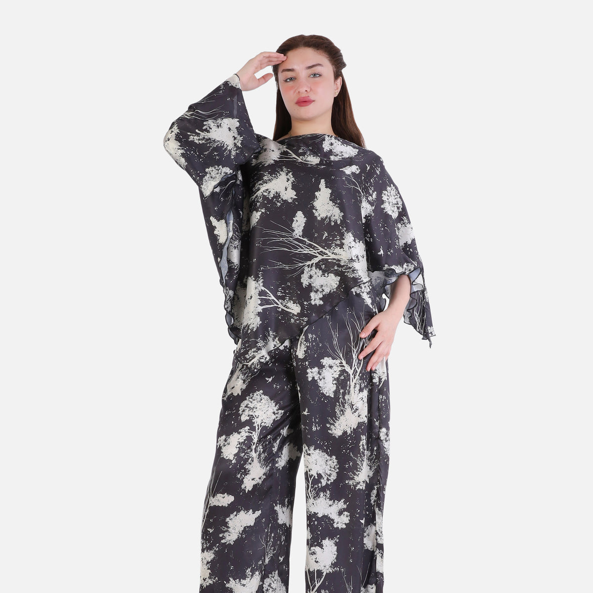 Printed Satin Two-Piece Set 2002/274/2