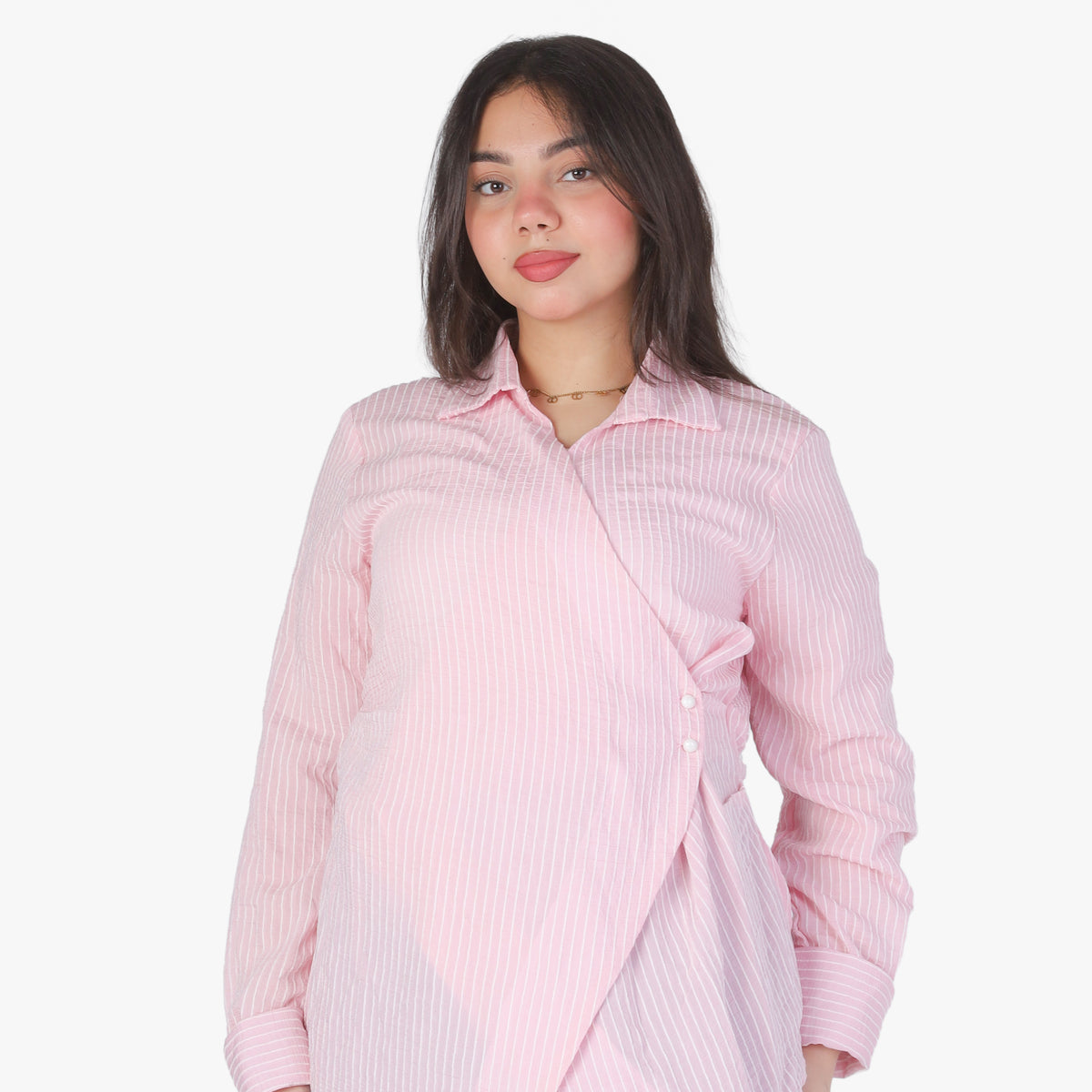 Striped Blouse with Asymmetric Hem 2002/277