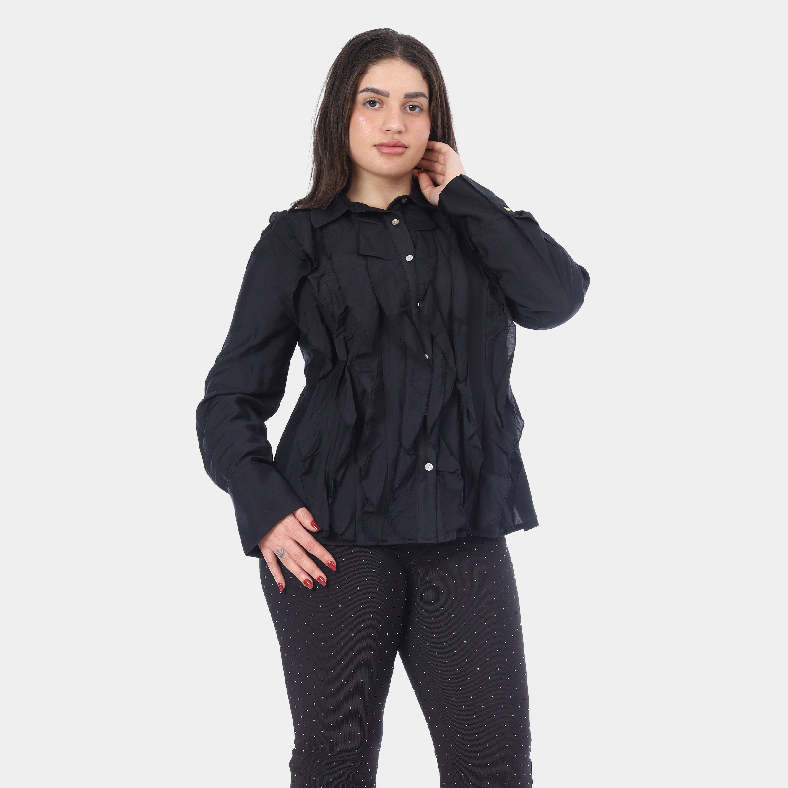 Elegant Ruffle Front Shirt 2003/061