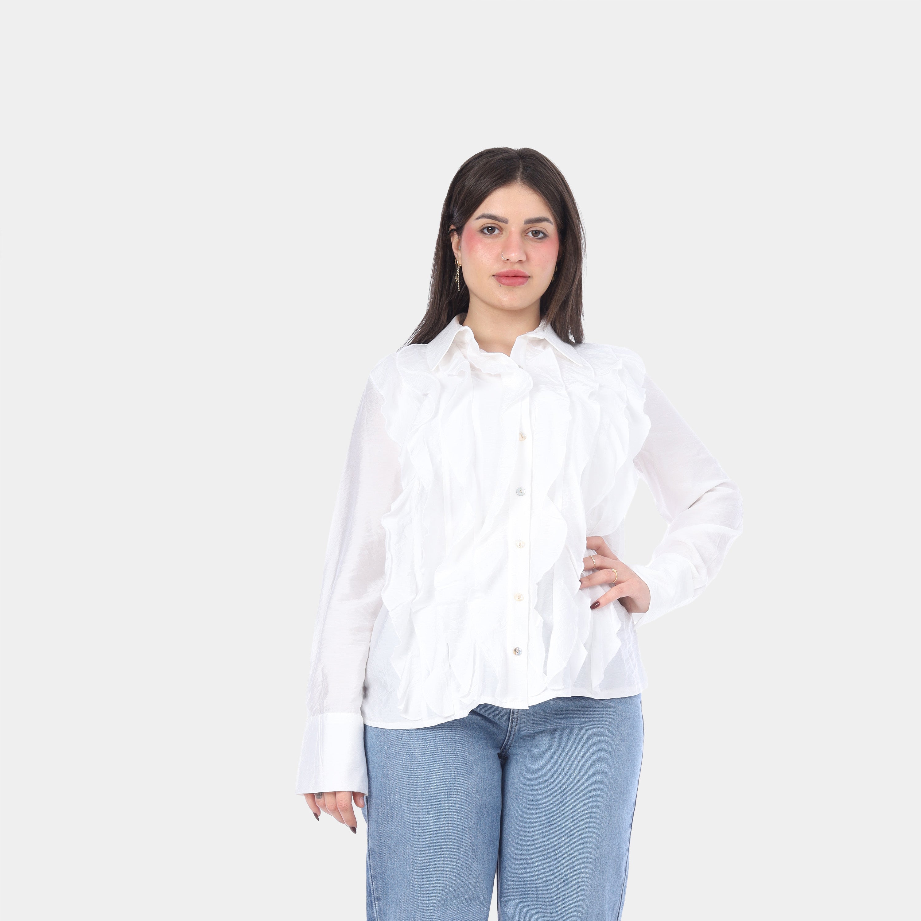 Elegant Ruffle Front Shirt 2003/061