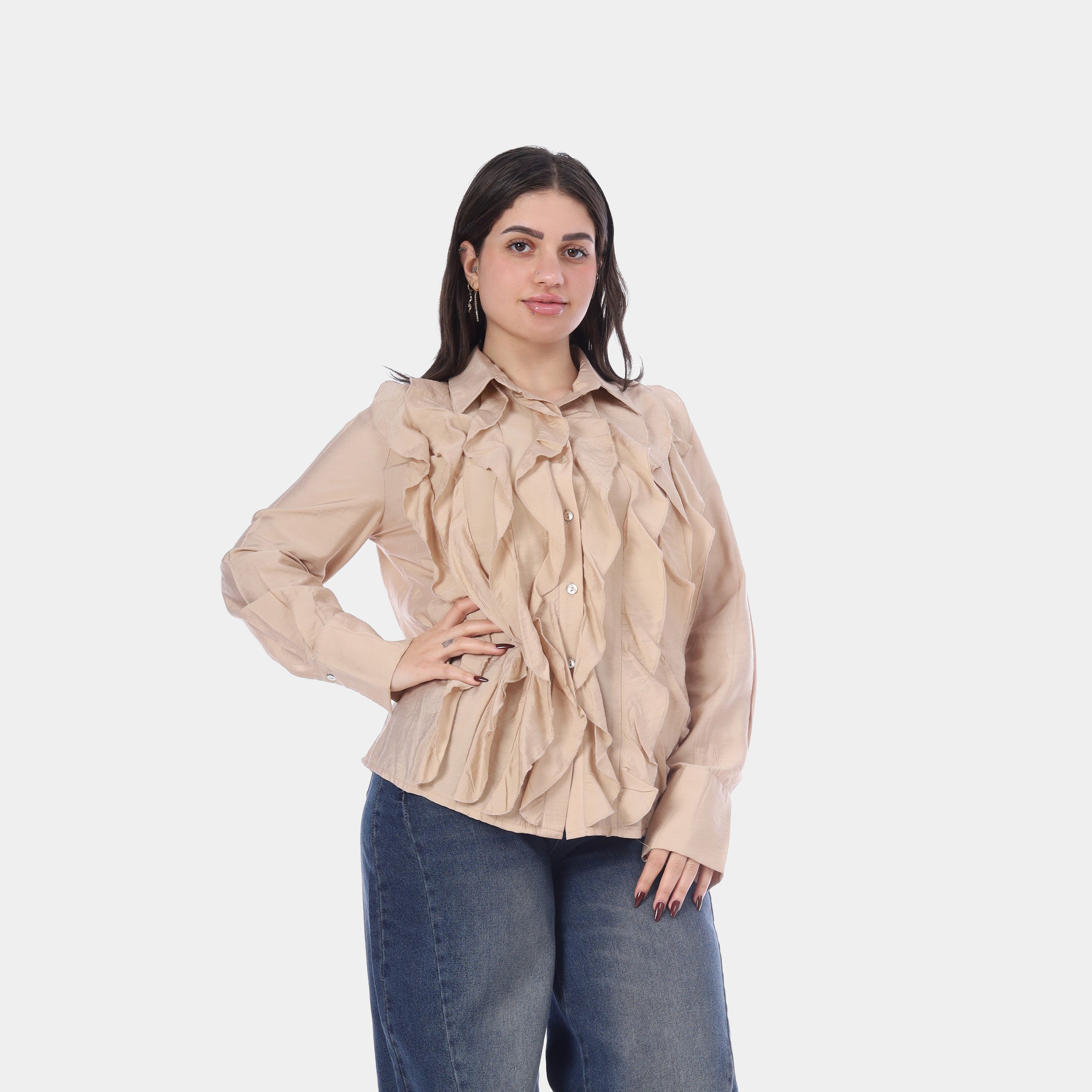Elegant Ruffle Front Shirt 2003/061