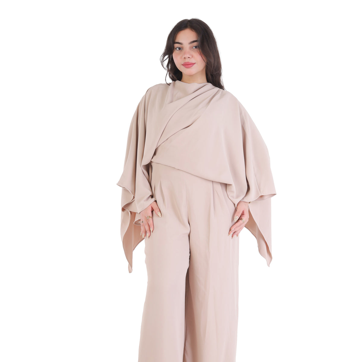 Draped Sleeve Wide Leg Jumpsuit 2003/084/1