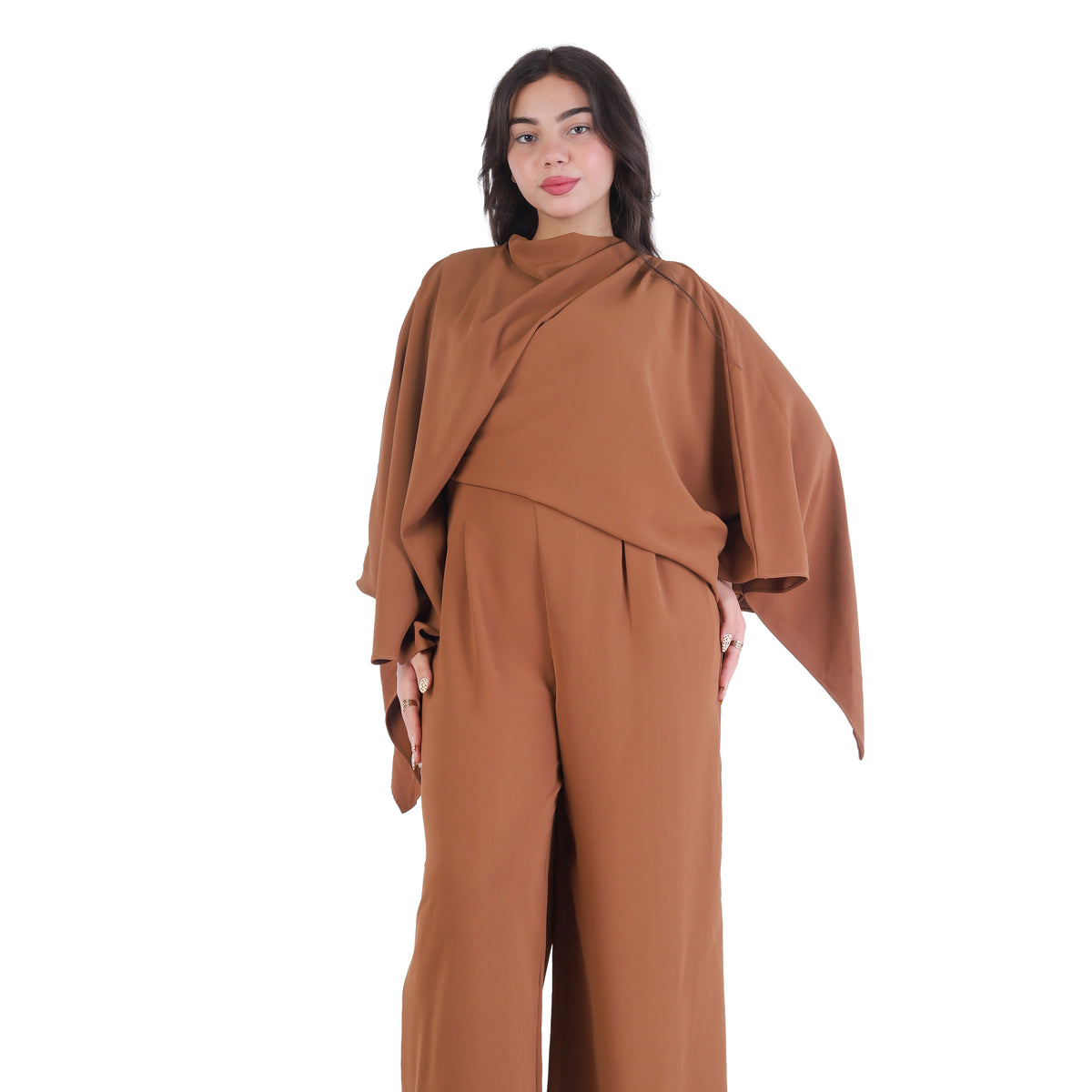 Draped Sleeve Wide Leg Jumpsuit 2003/084/1
