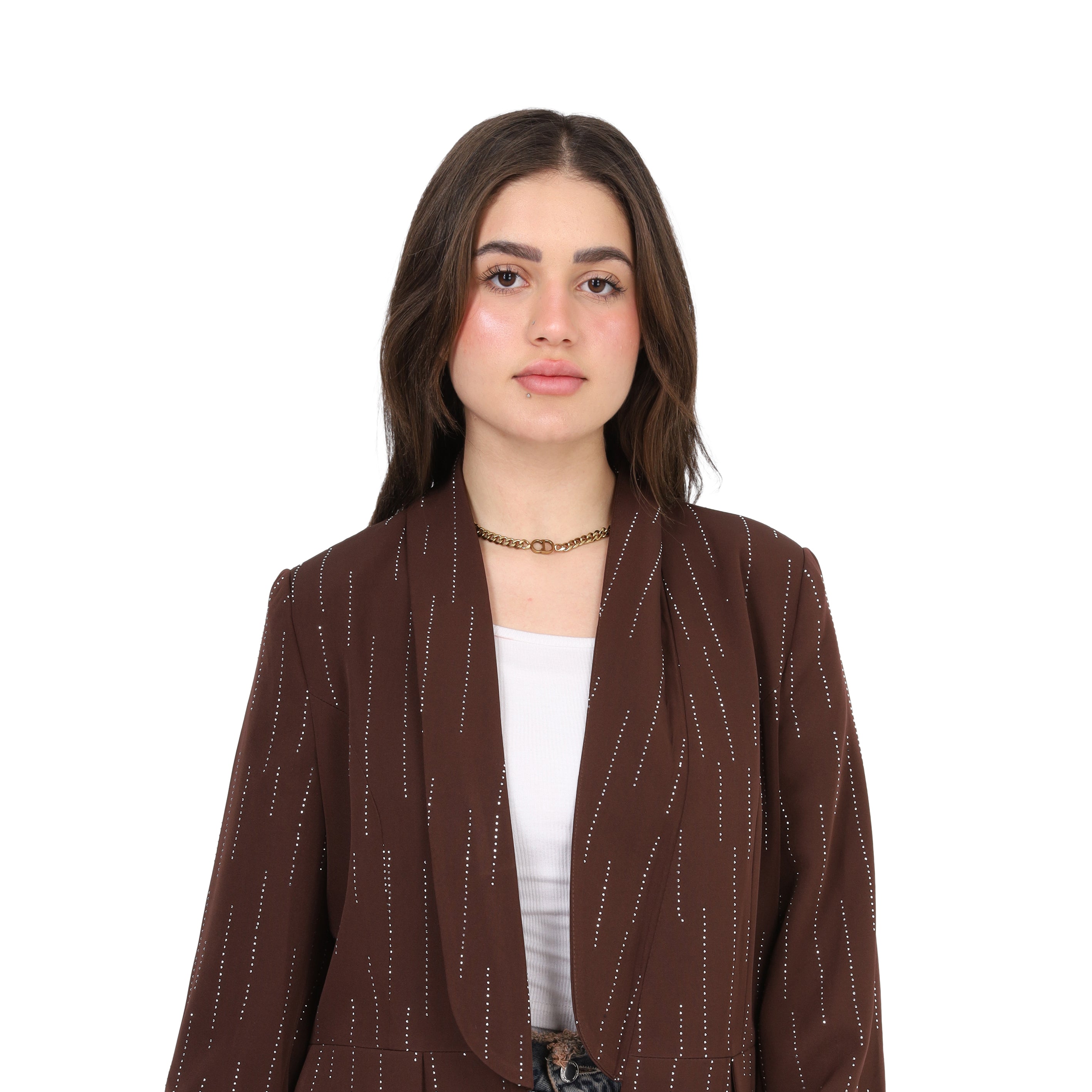 Dotted Ruffled Sleeve Formal Blazer 2003/096