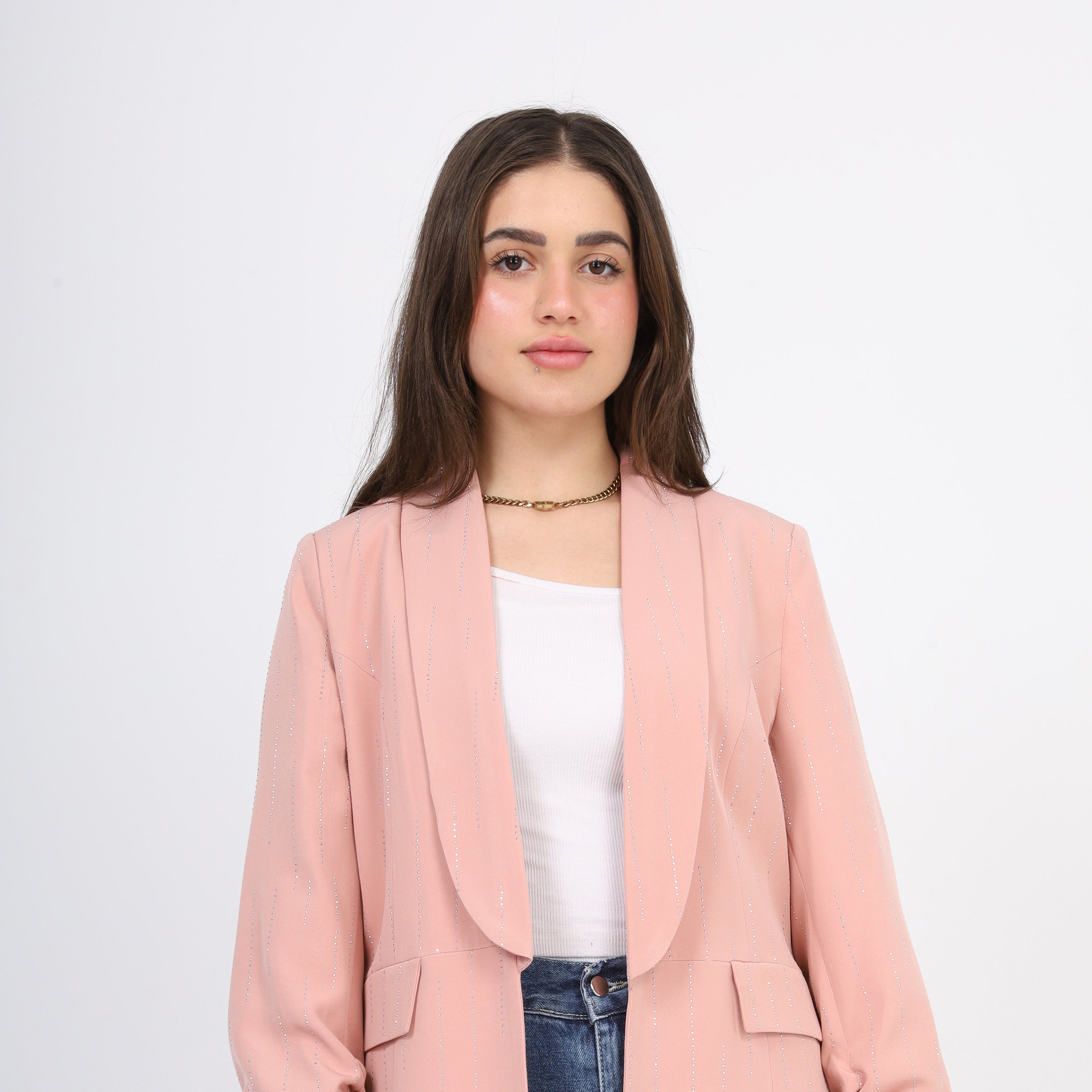 Dotted Ruffled Sleeve Formal Blazer 2003/096