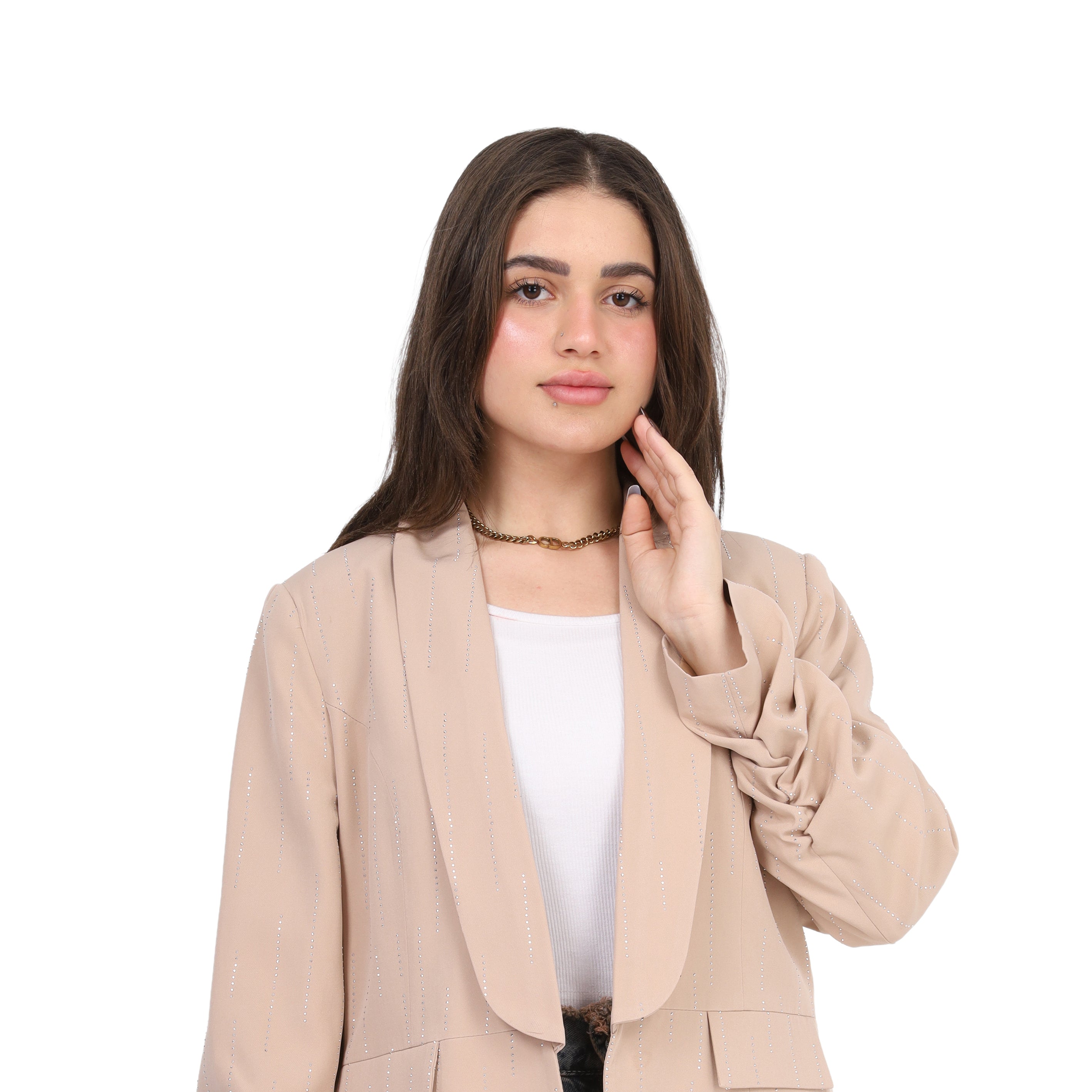 Dotted Ruffled Sleeve Formal Blazer 2003/096