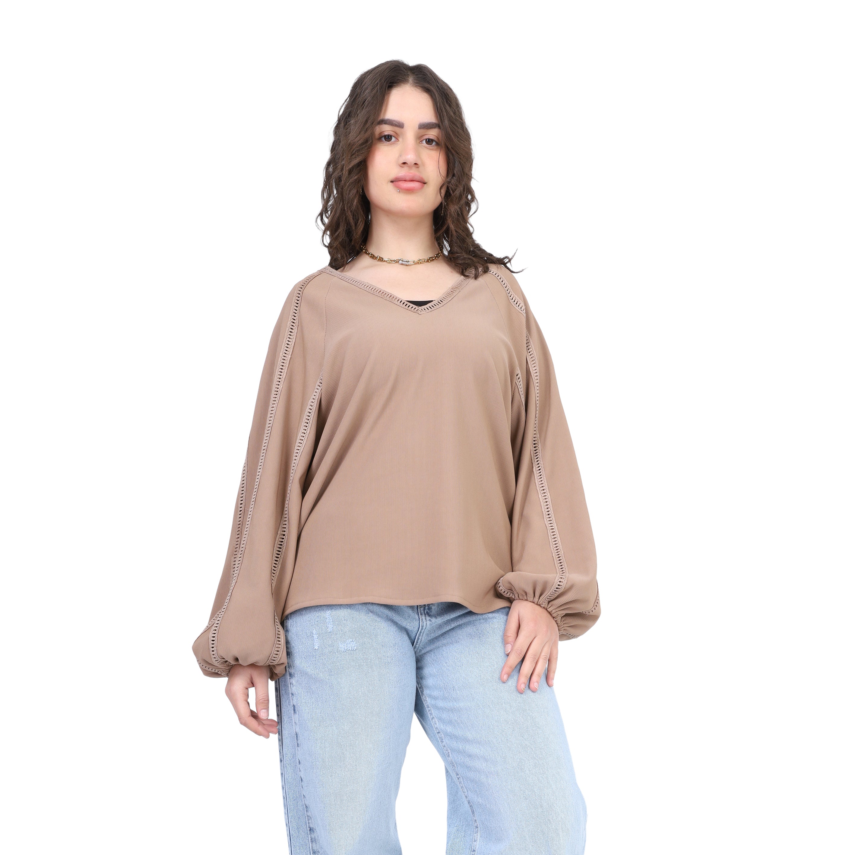 Puff Sleeve V-Neck Blouse 2003/129