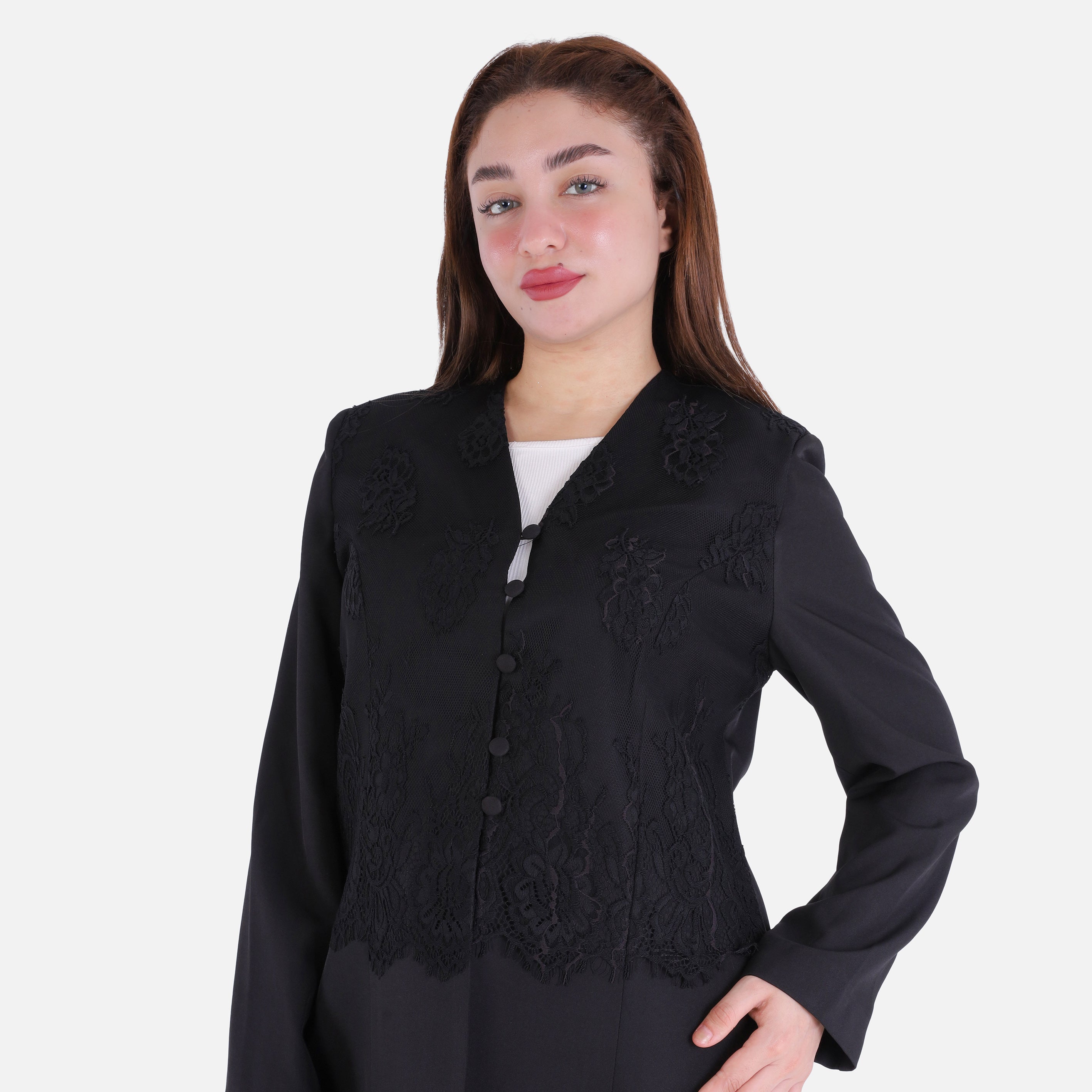 Lace Detail Blazer with Front Buttons 2003/162