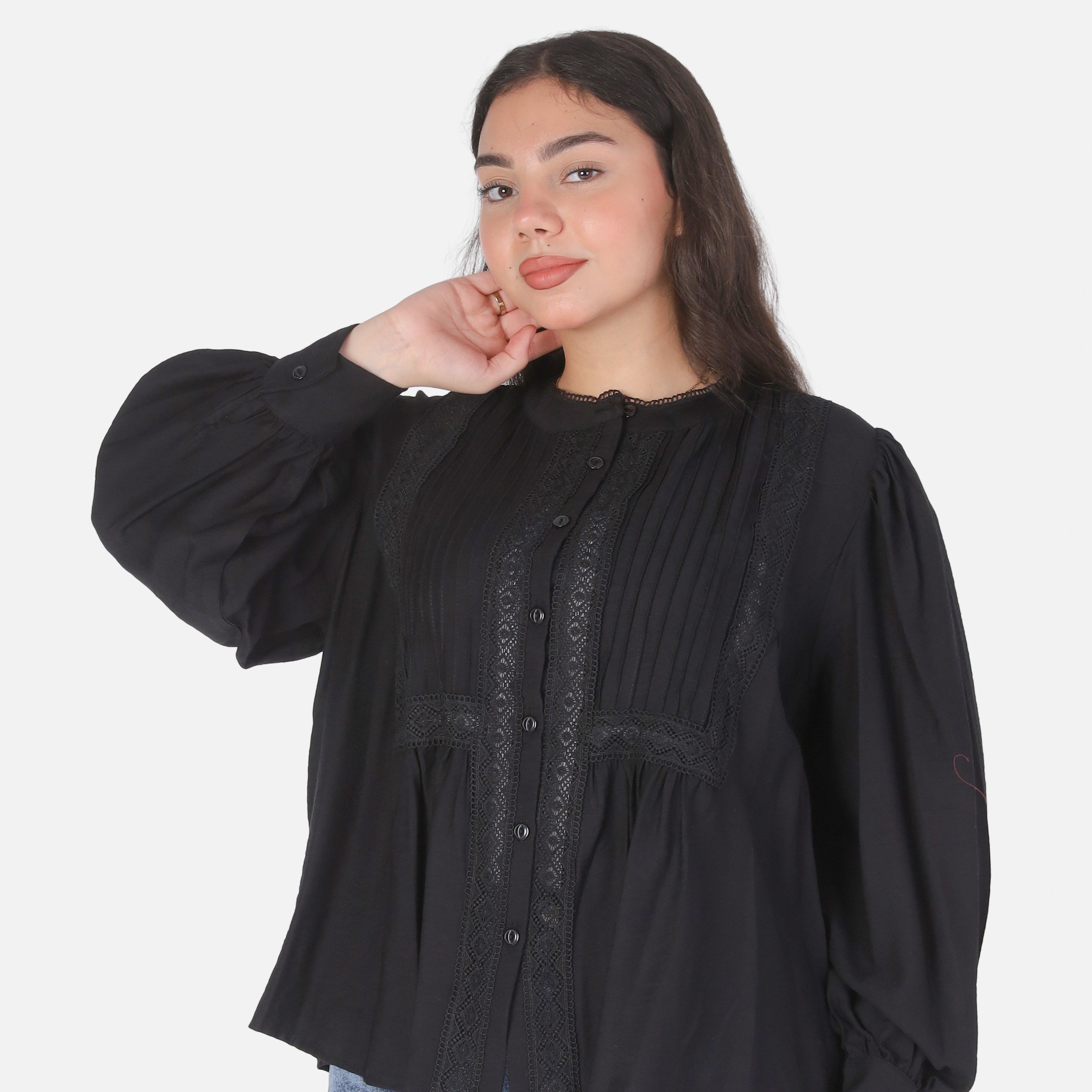 Button-Up Puff Sleeve Blouse 2003/172