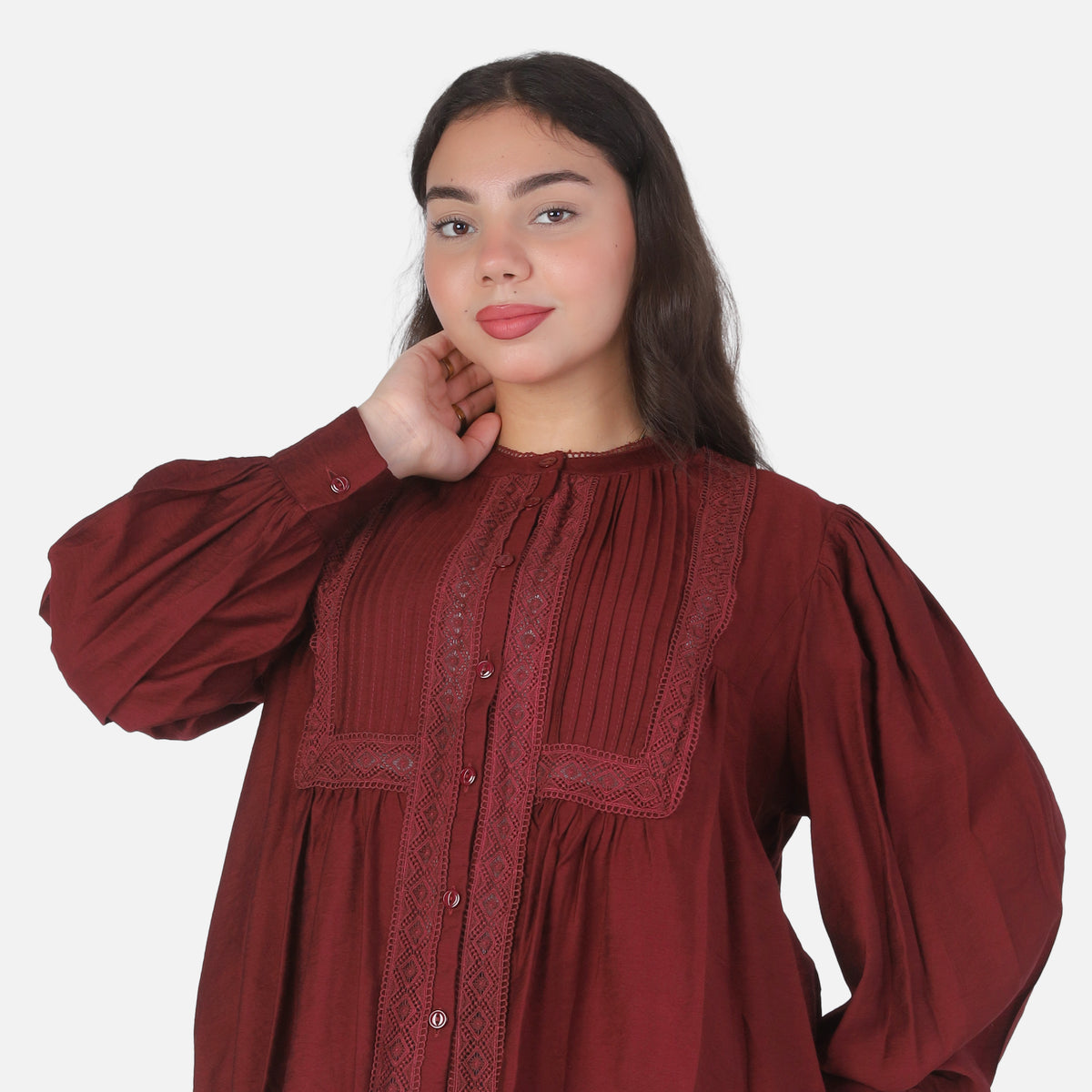 Button-Up Puff Sleeve Blouse 2003/172