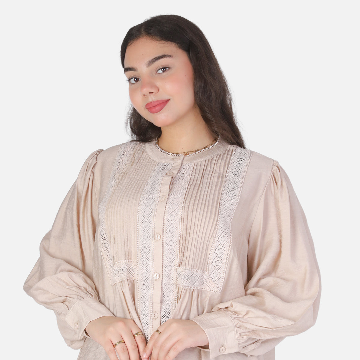 Button-Up Puff Sleeve Blouse 2003/172