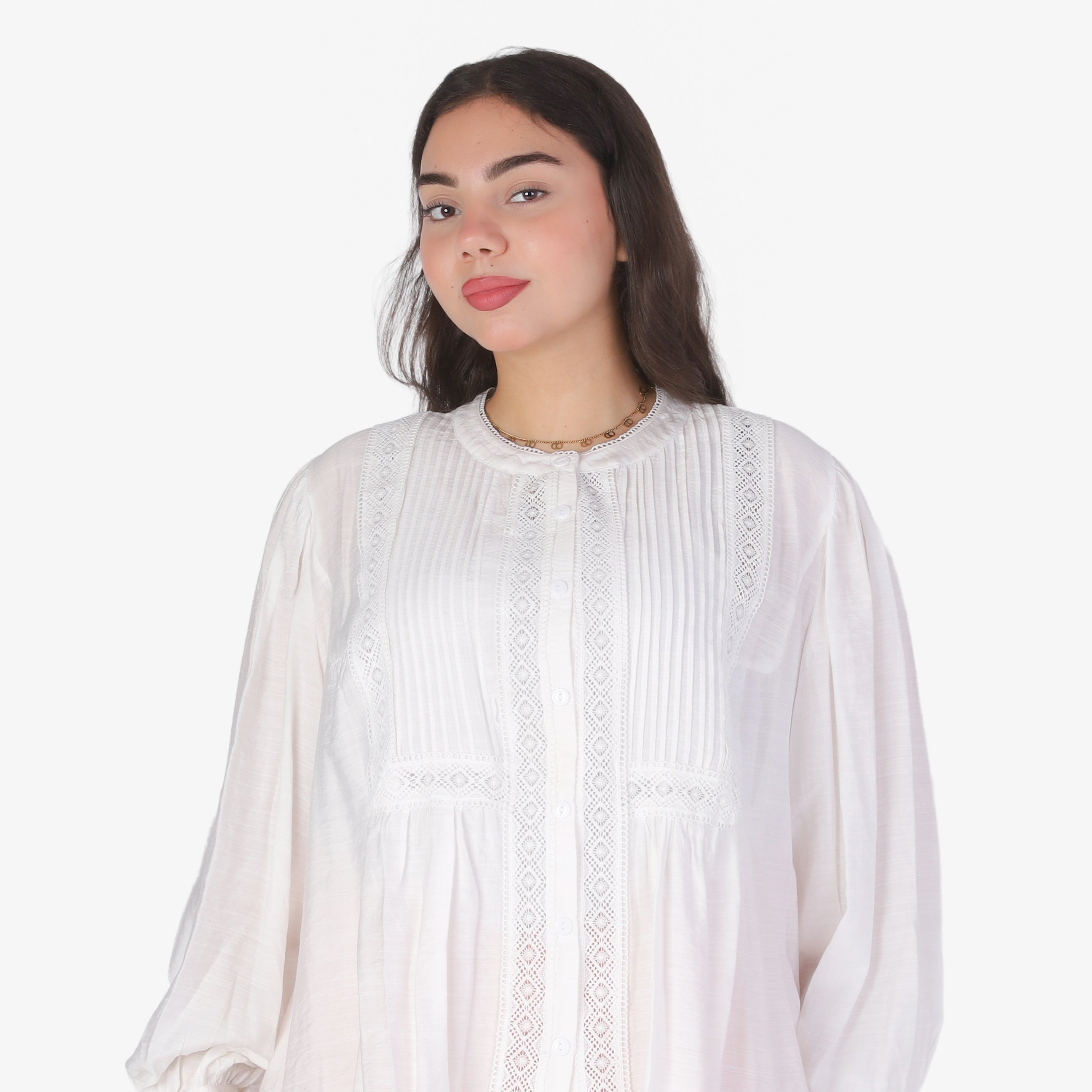 Button-Up Puff Sleeve Blouse 2003/172