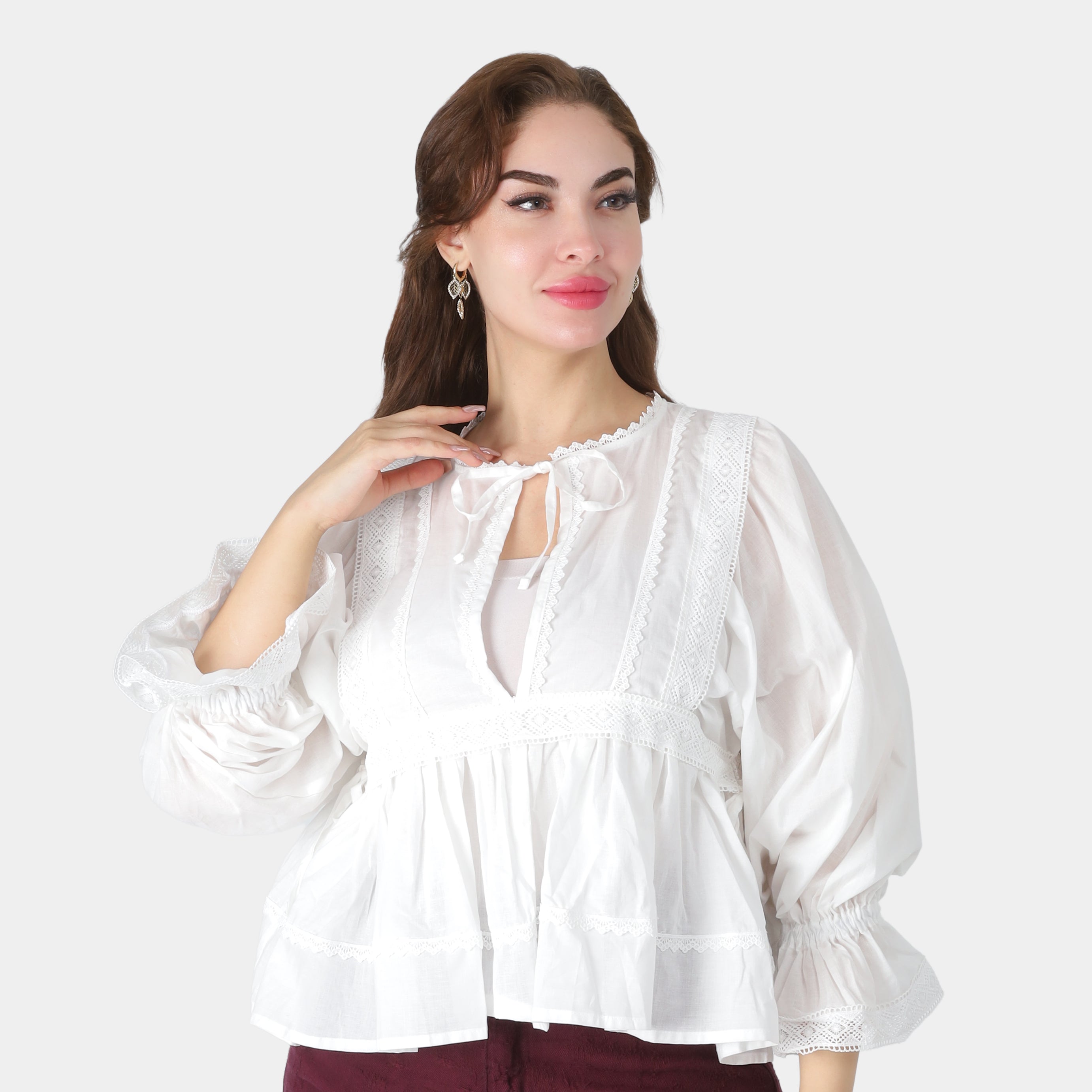 Front Tie Crop Blouse 2003/174