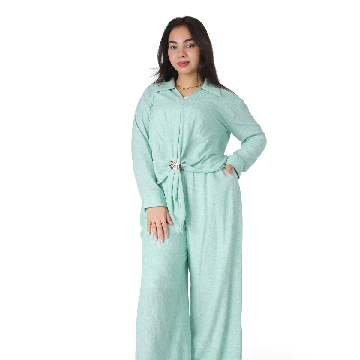 Textured Adjustable Buckle Co-Ord Set 2003/201/1