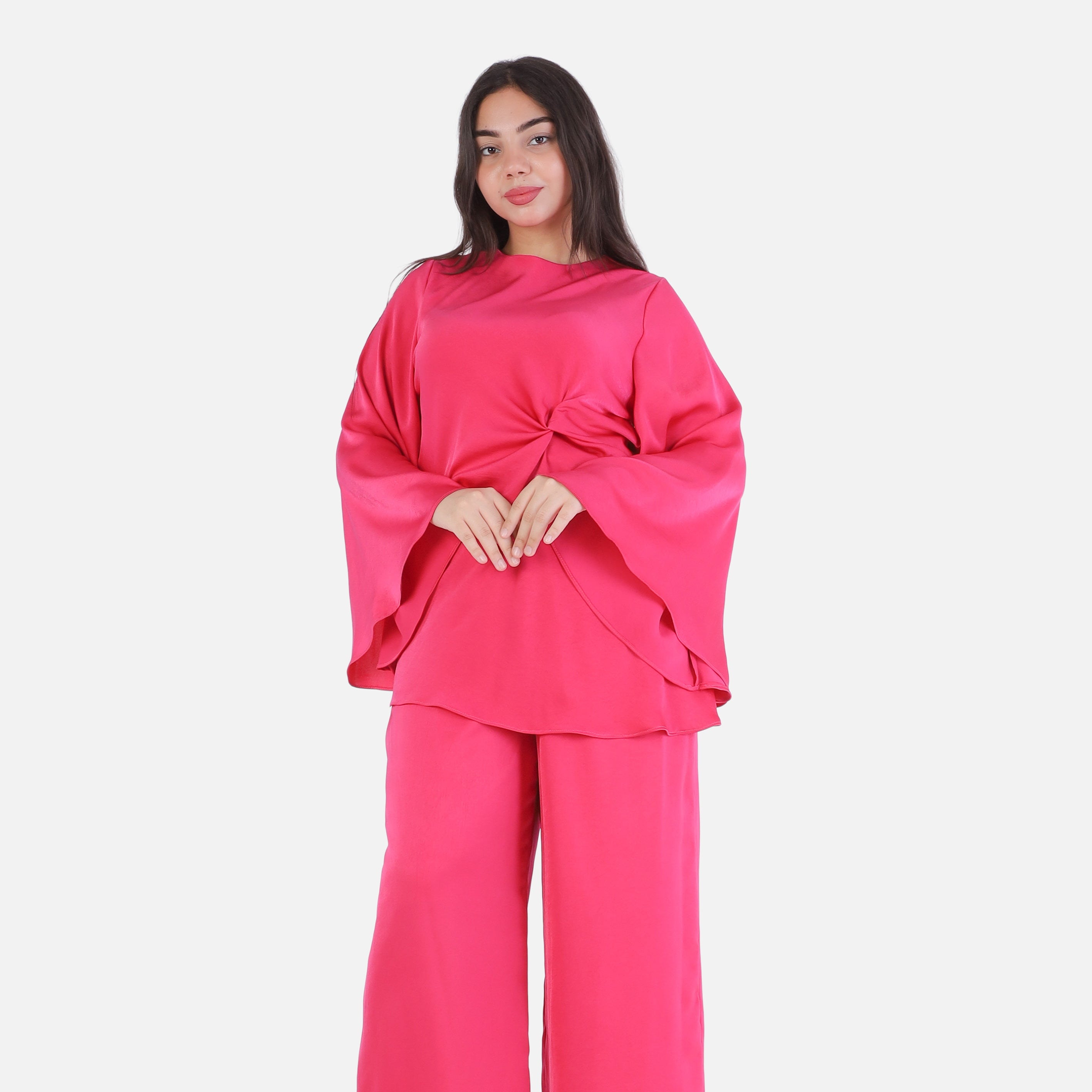 Elegant Flowing Blouse & Wide-Leg Pants Set 2003/235