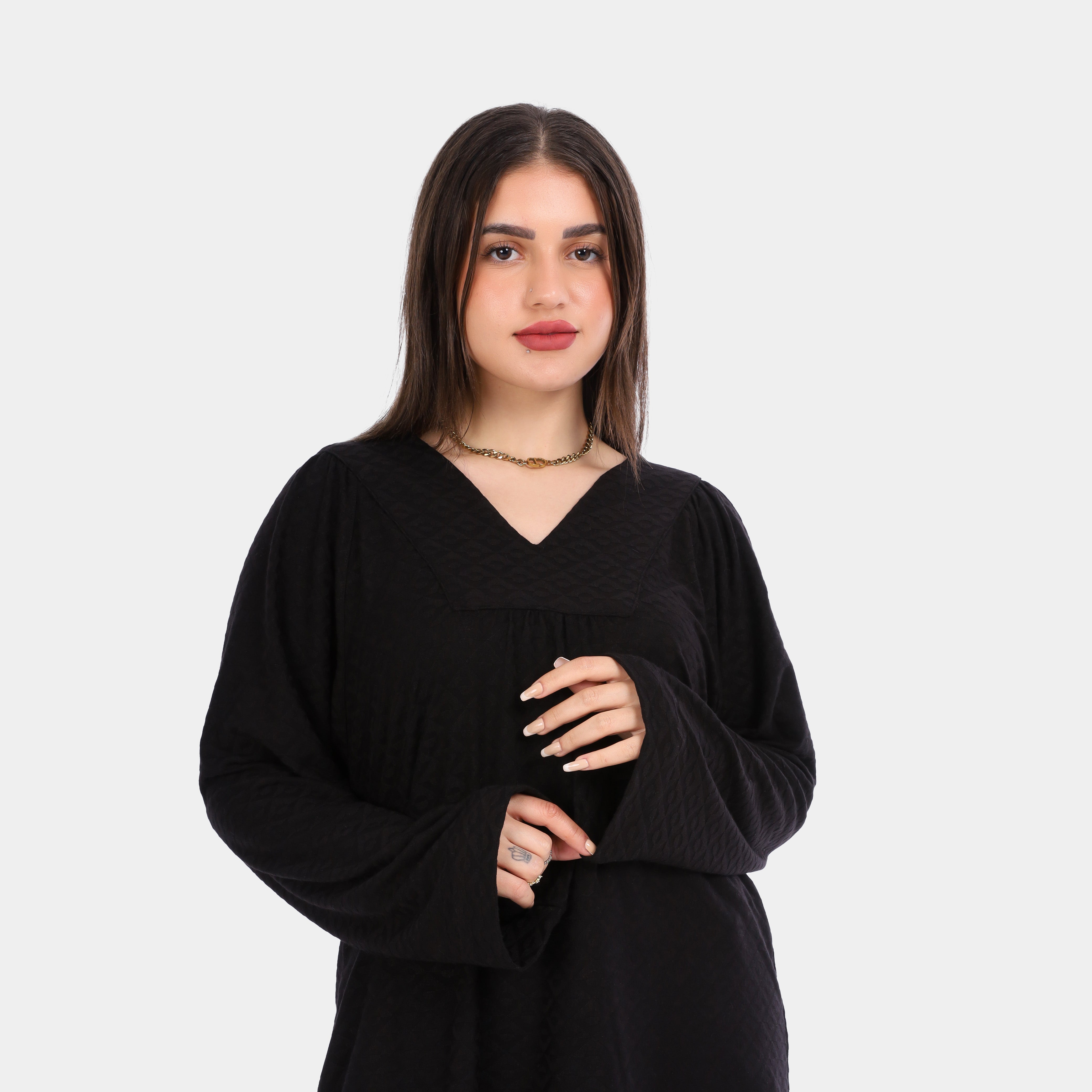 Loose V-Neck Knit Blouse 2005/009