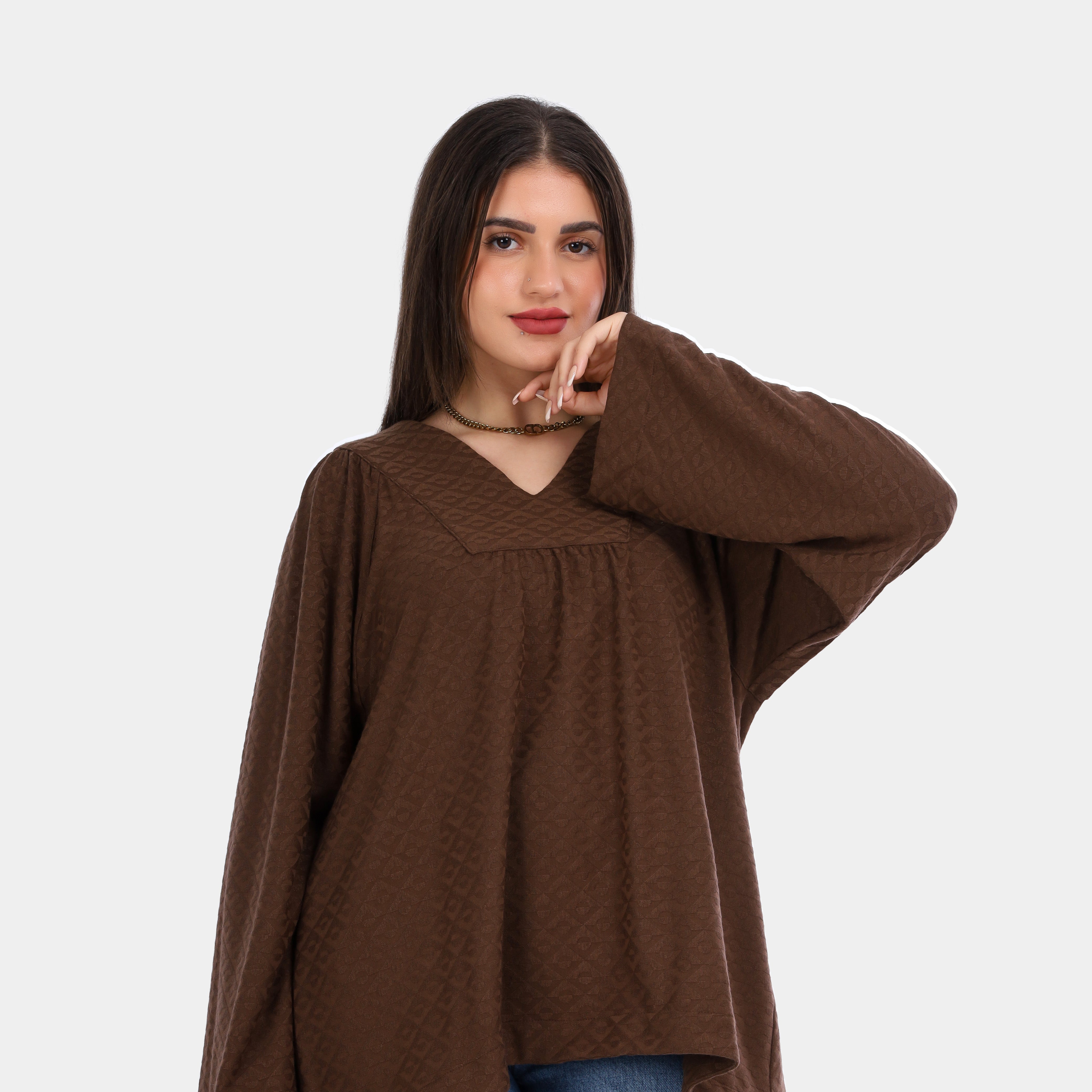 Loose V-Neck Knit Blouse 2005/009