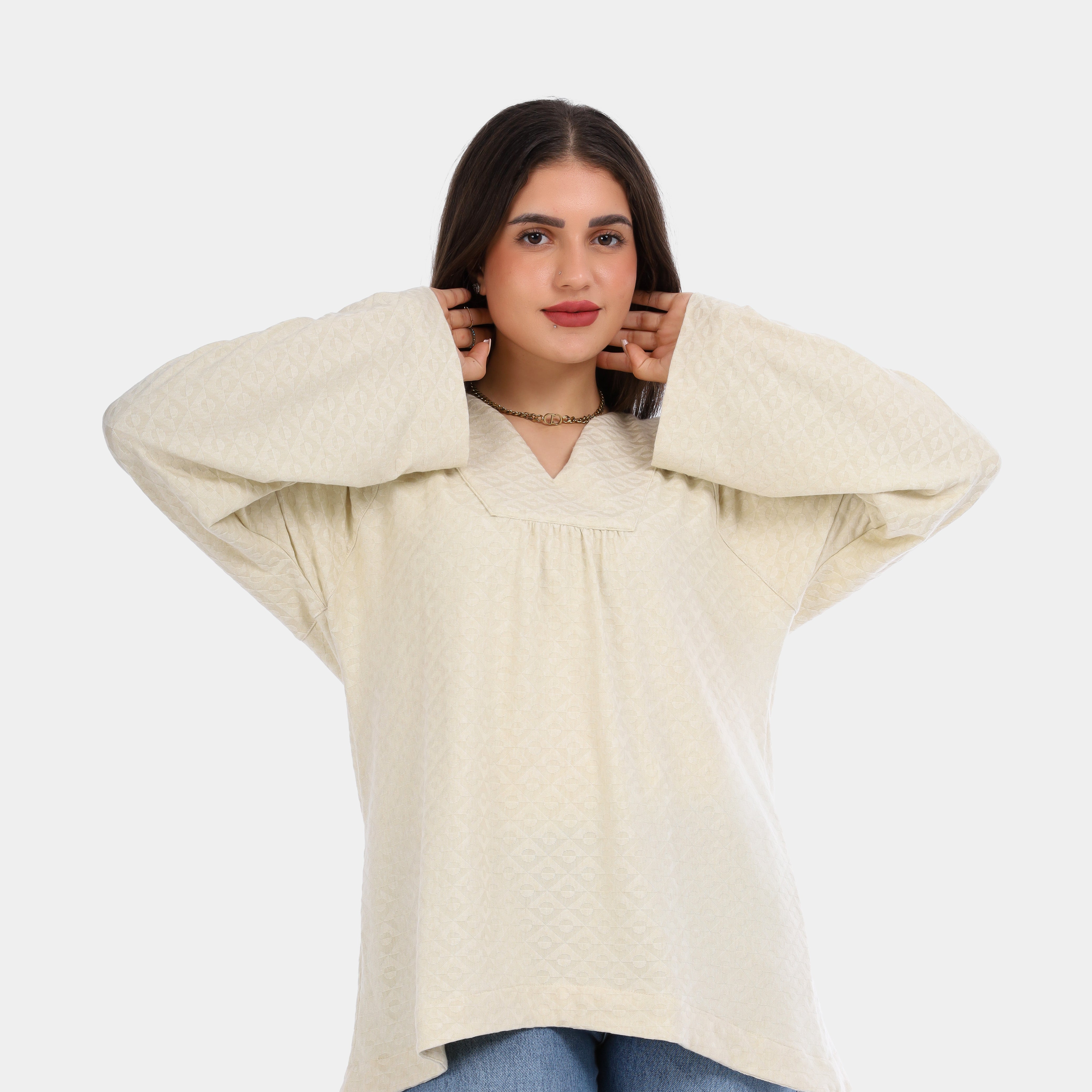 Loose V-Neck Knit Blouse 2005/009
