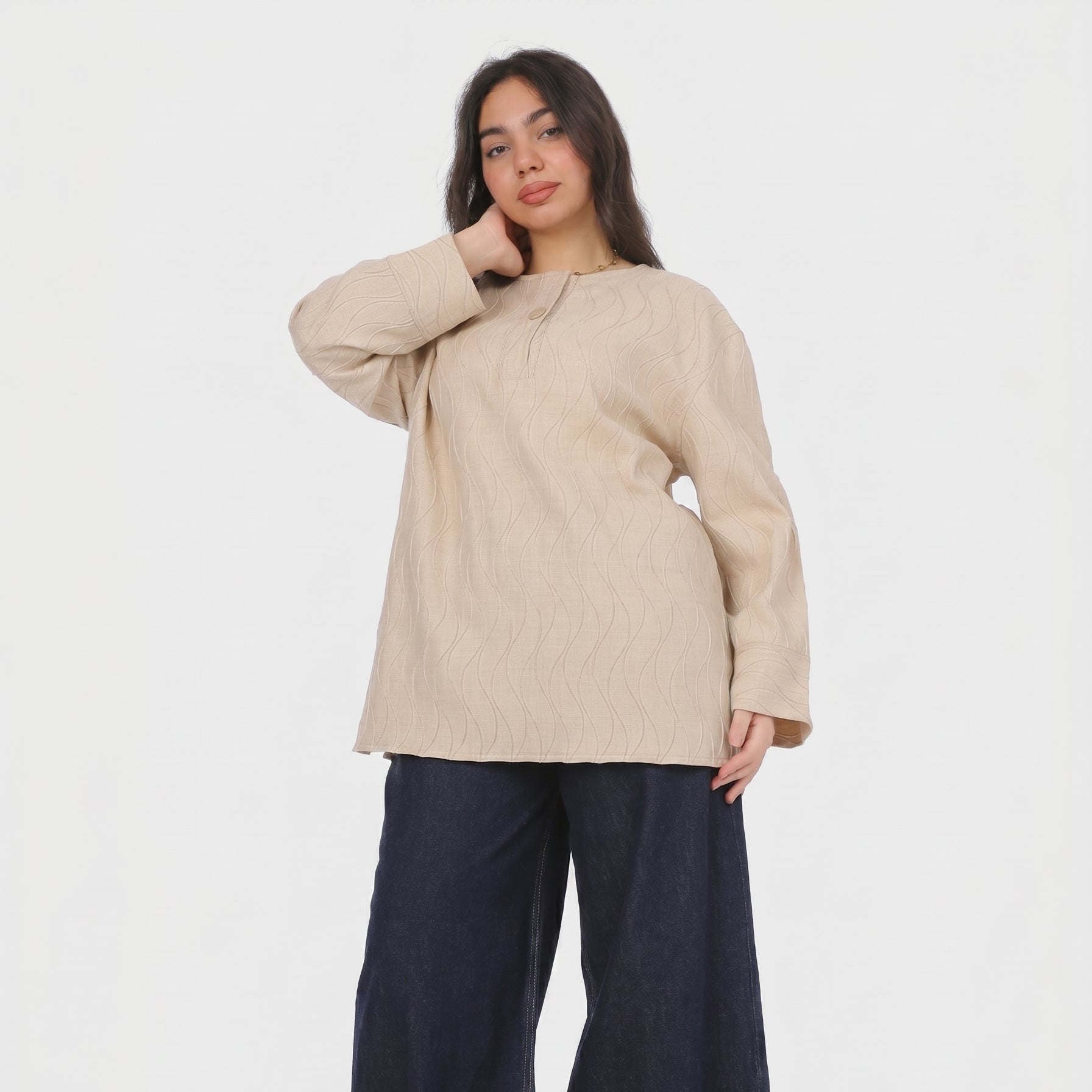 Long Blouse with Single-Button Detail 2006/148
