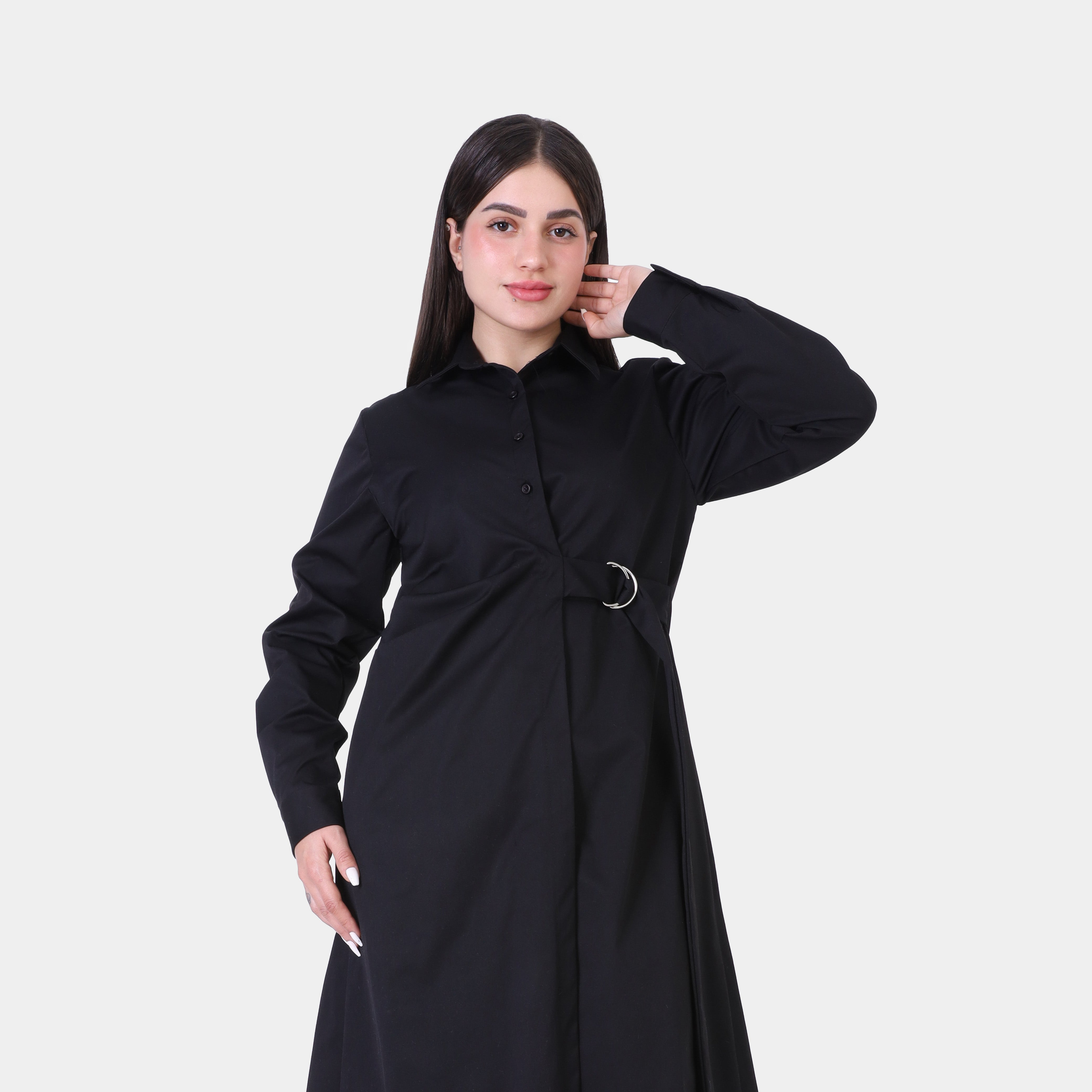 Belted Shirt Dress With Tie 2007/040