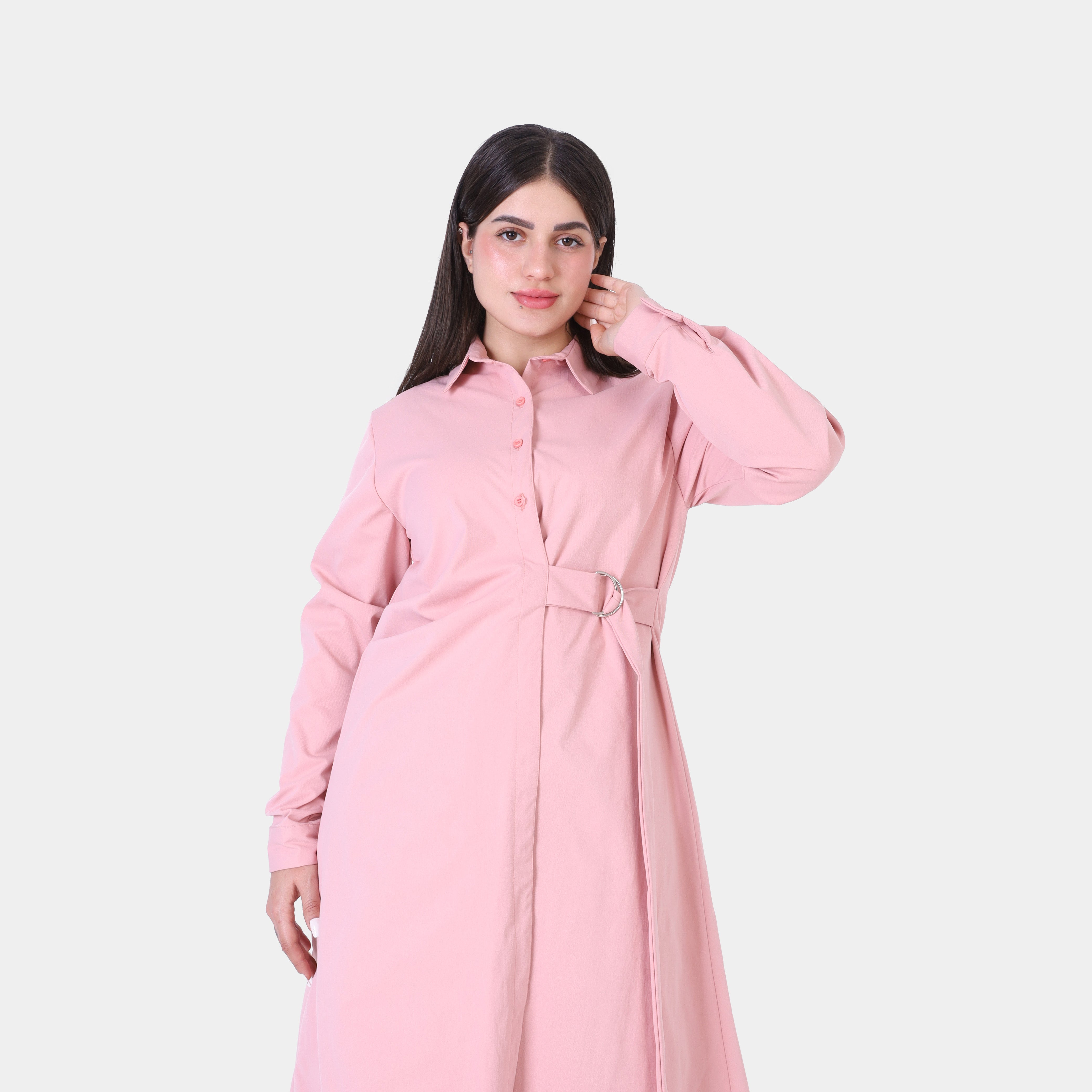 Belted Shirt Dress With Tie 2007/040