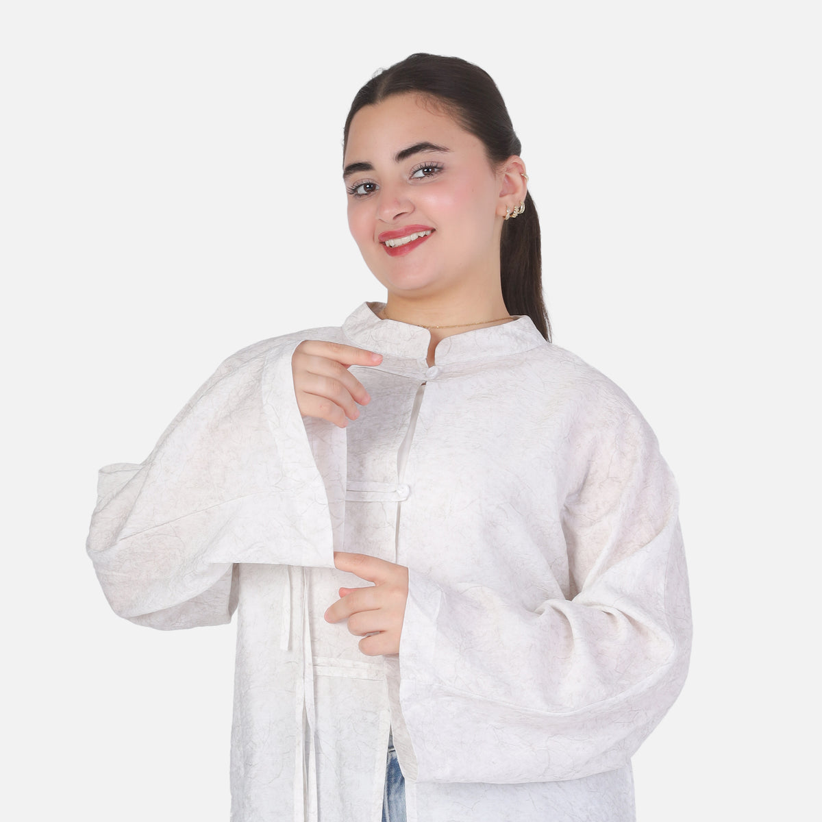 Chinese Blouse with High & Low Trim 2014/220