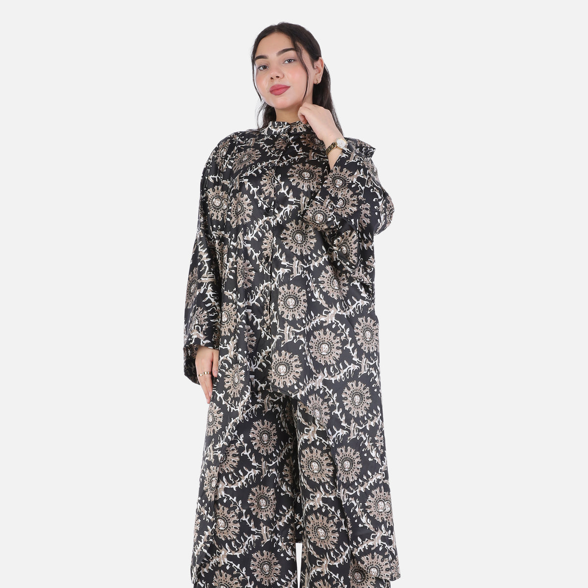 Oversized Printed Satin Suit Set 2014/265/1