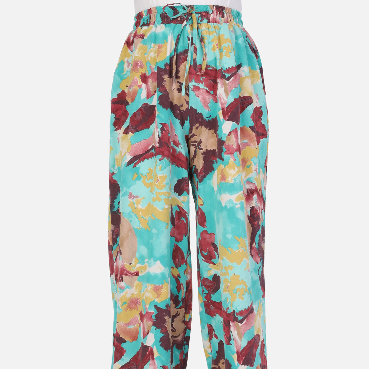 Abstract Floral Print Wide-Leg Pants 2014/281