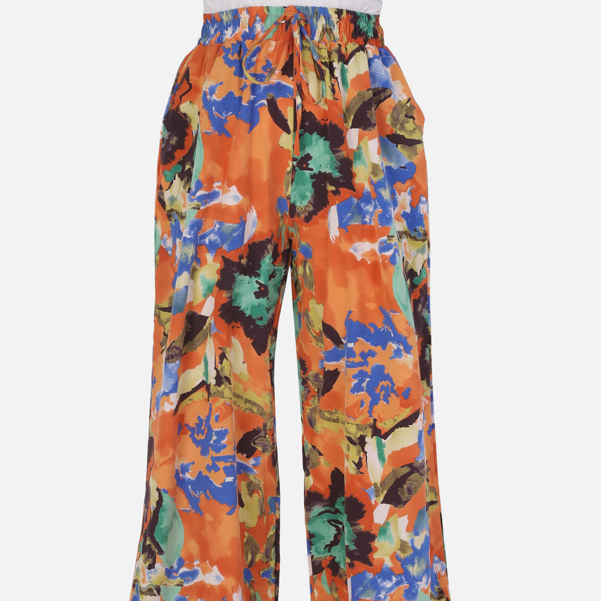 Abstract Floral Print Wide-Leg Pants 2014/281