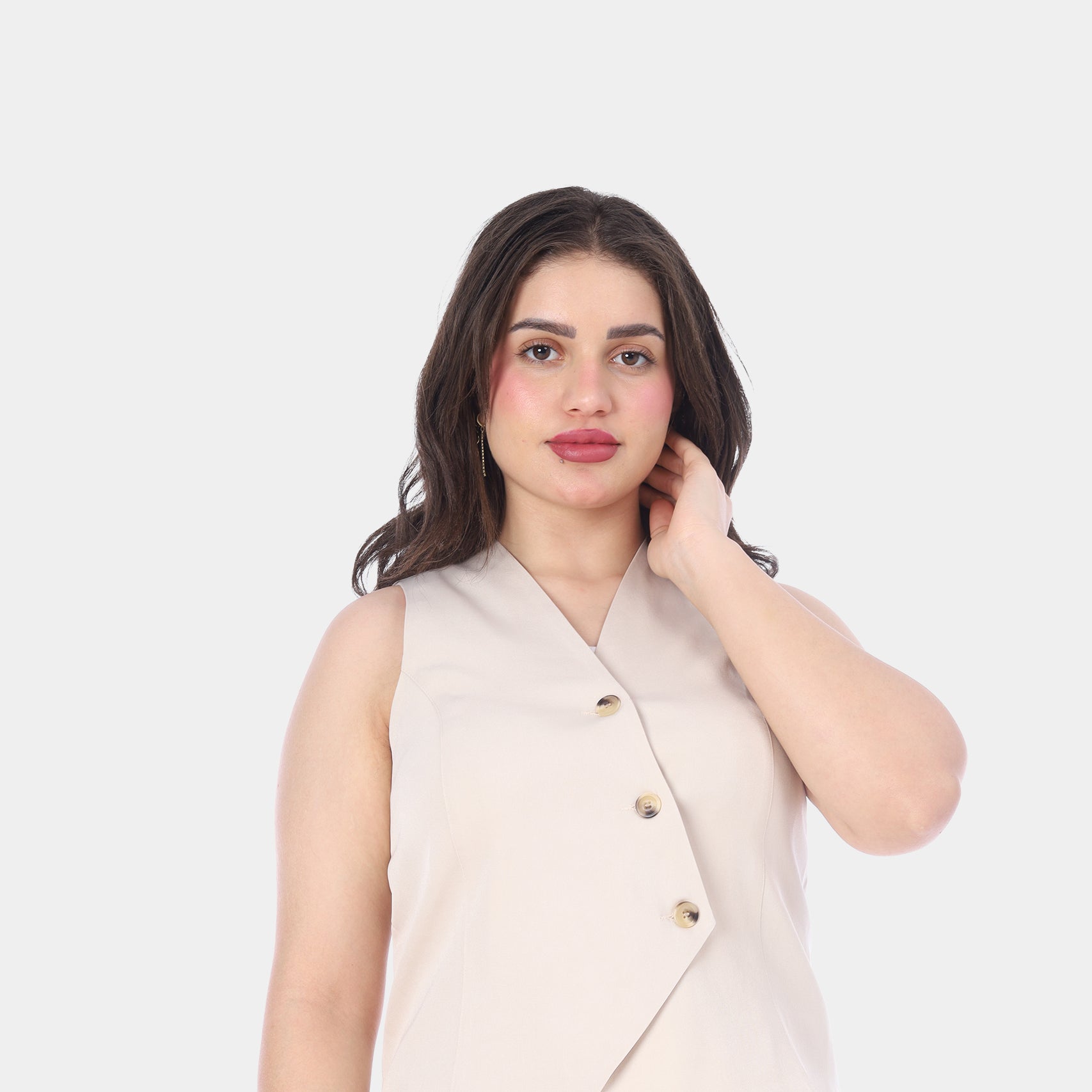 Asymmetrical Sleeveless Blazer Vest 20539090