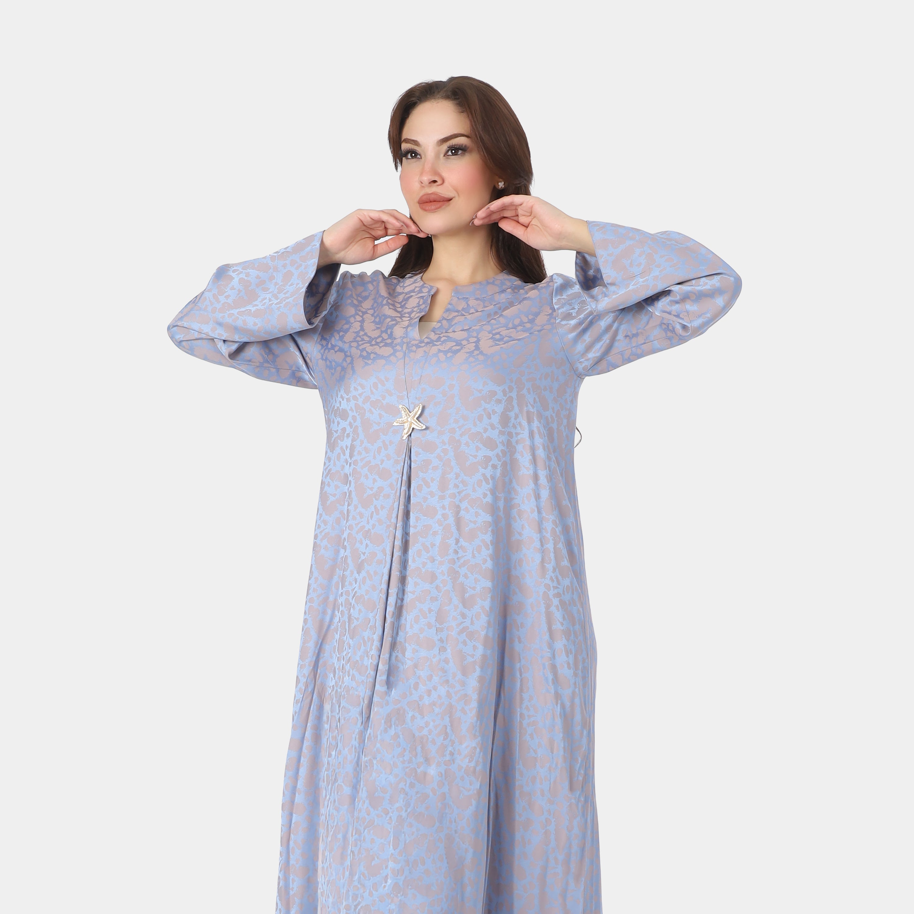 Round Open Neck Abaya Dress 20539156/1