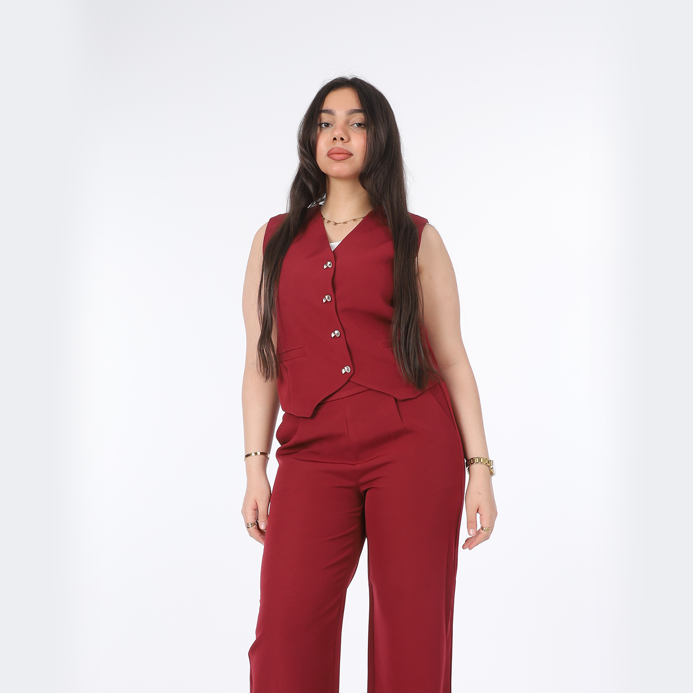 Formal Suit Set with Sleeveless Vest 20548015