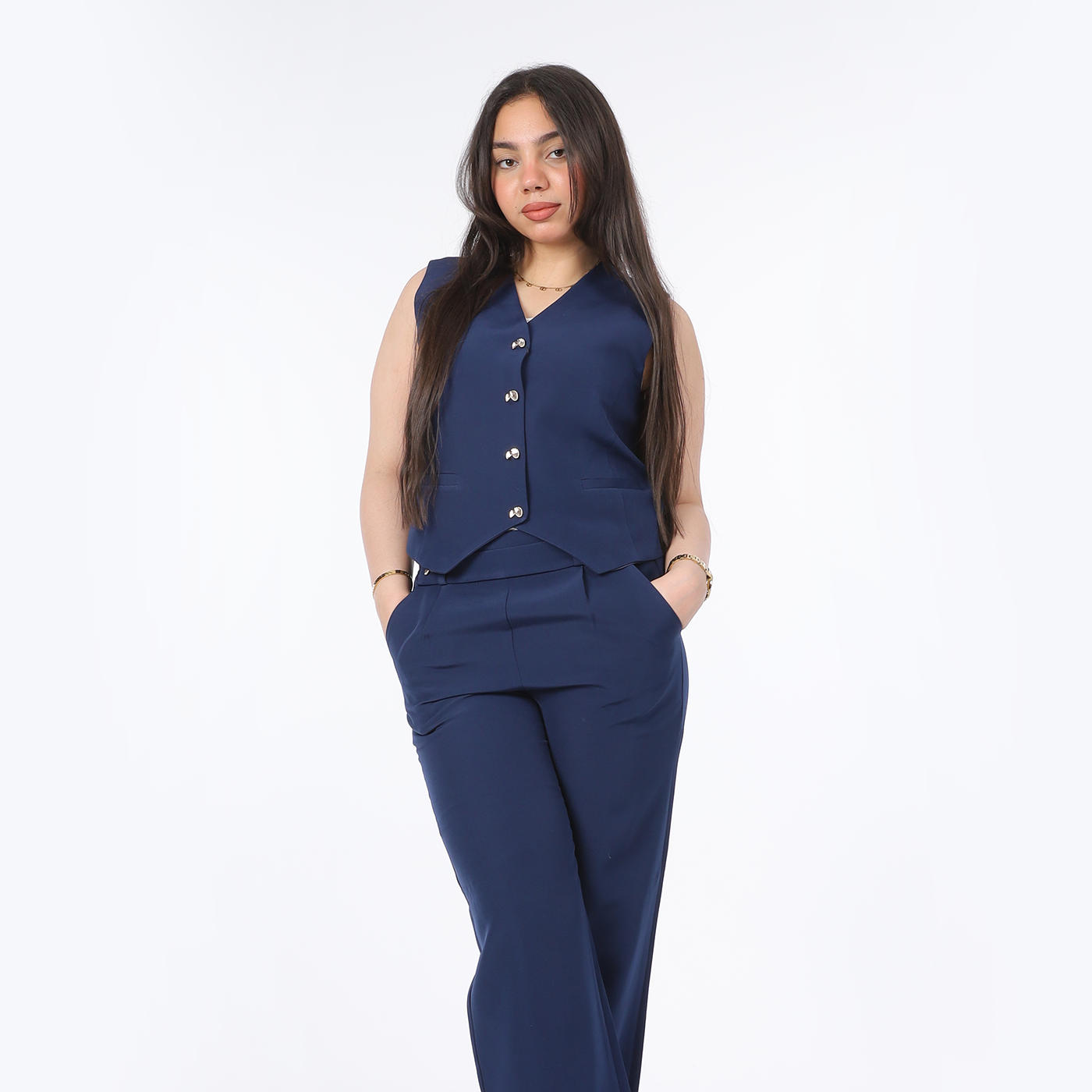 Formal Suit Set with Sleeveless Vest 20548015