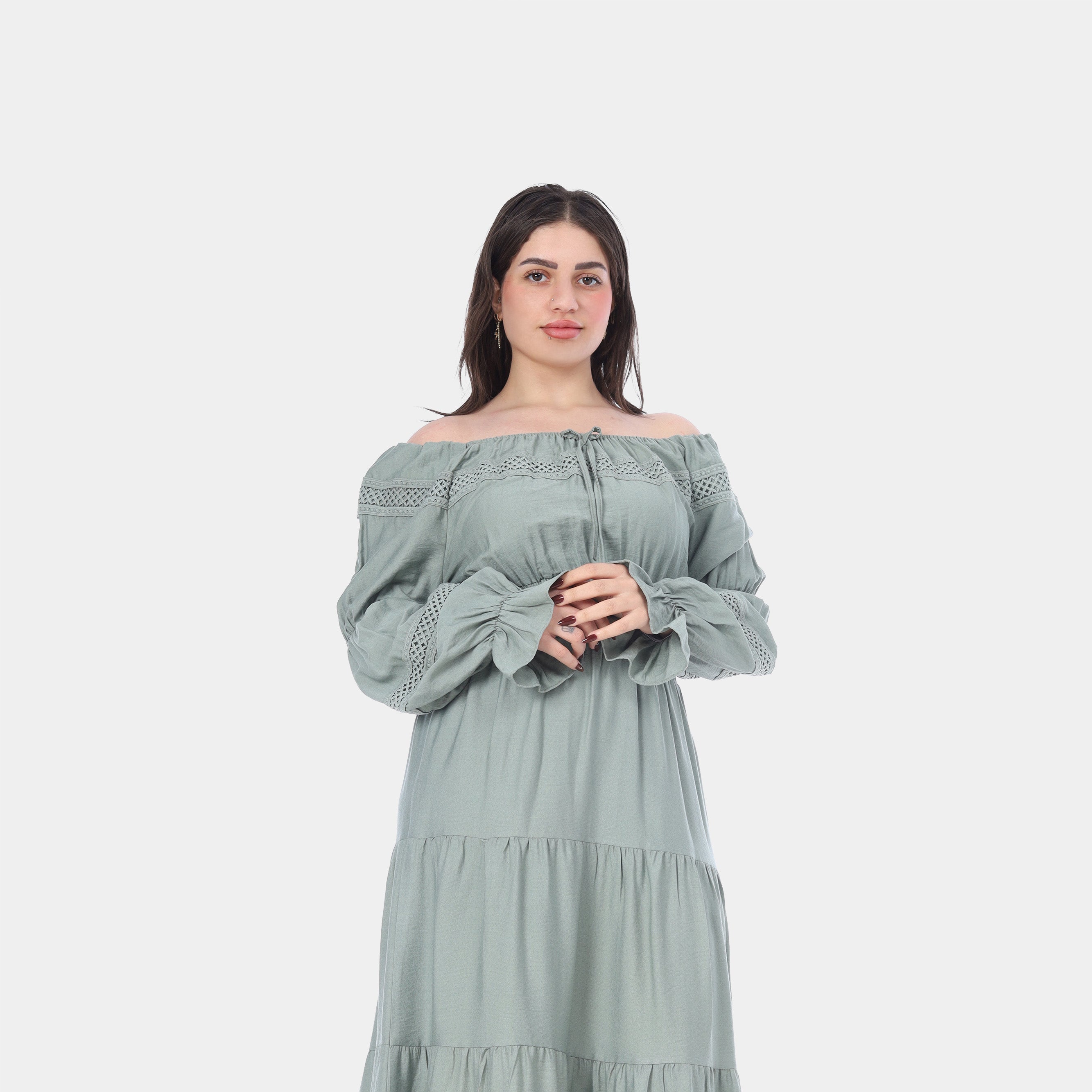 Off-Shoulder Tiered Maxi Dress 20571094